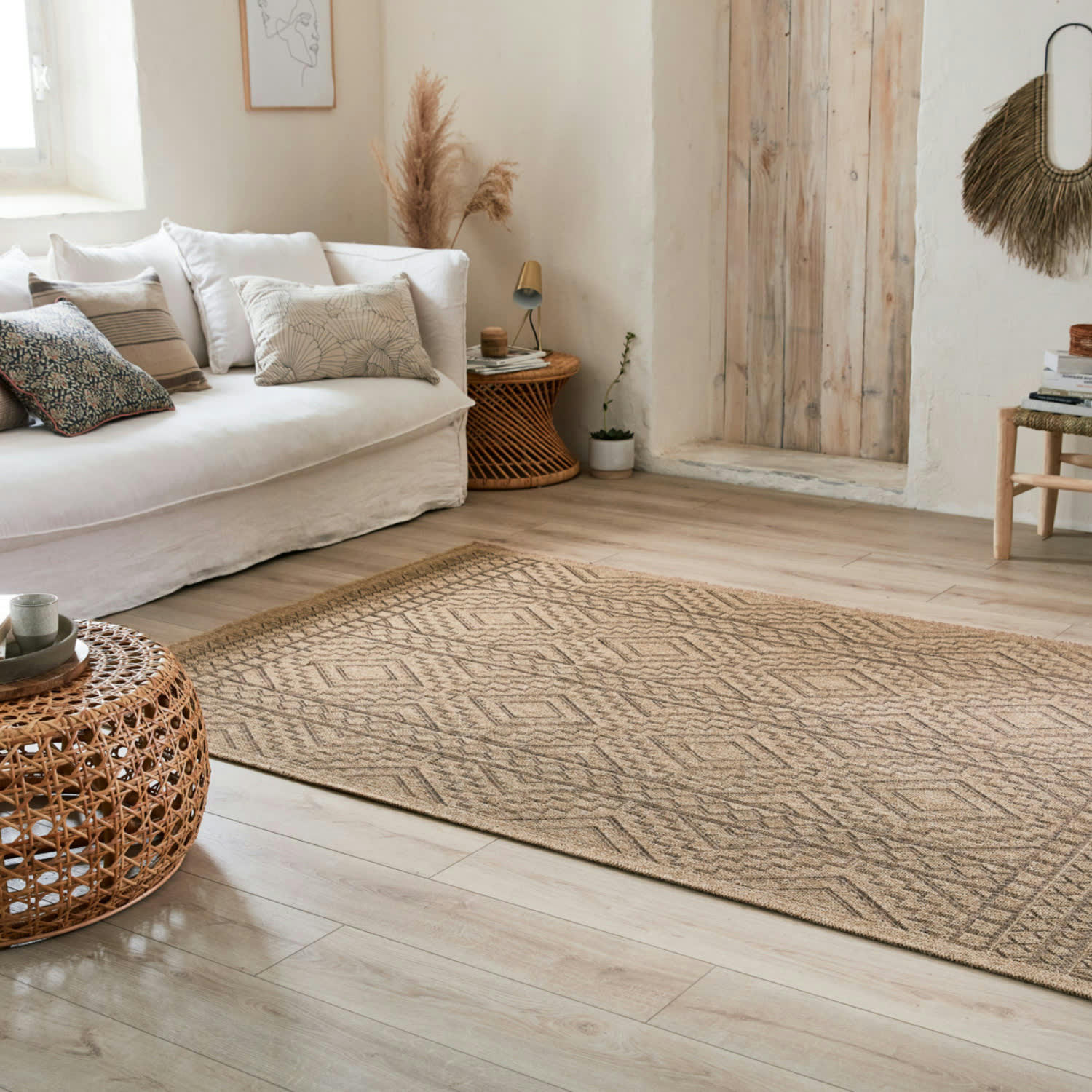 CASSI - Tapis intérieur et extérieur naturel 160x230cm