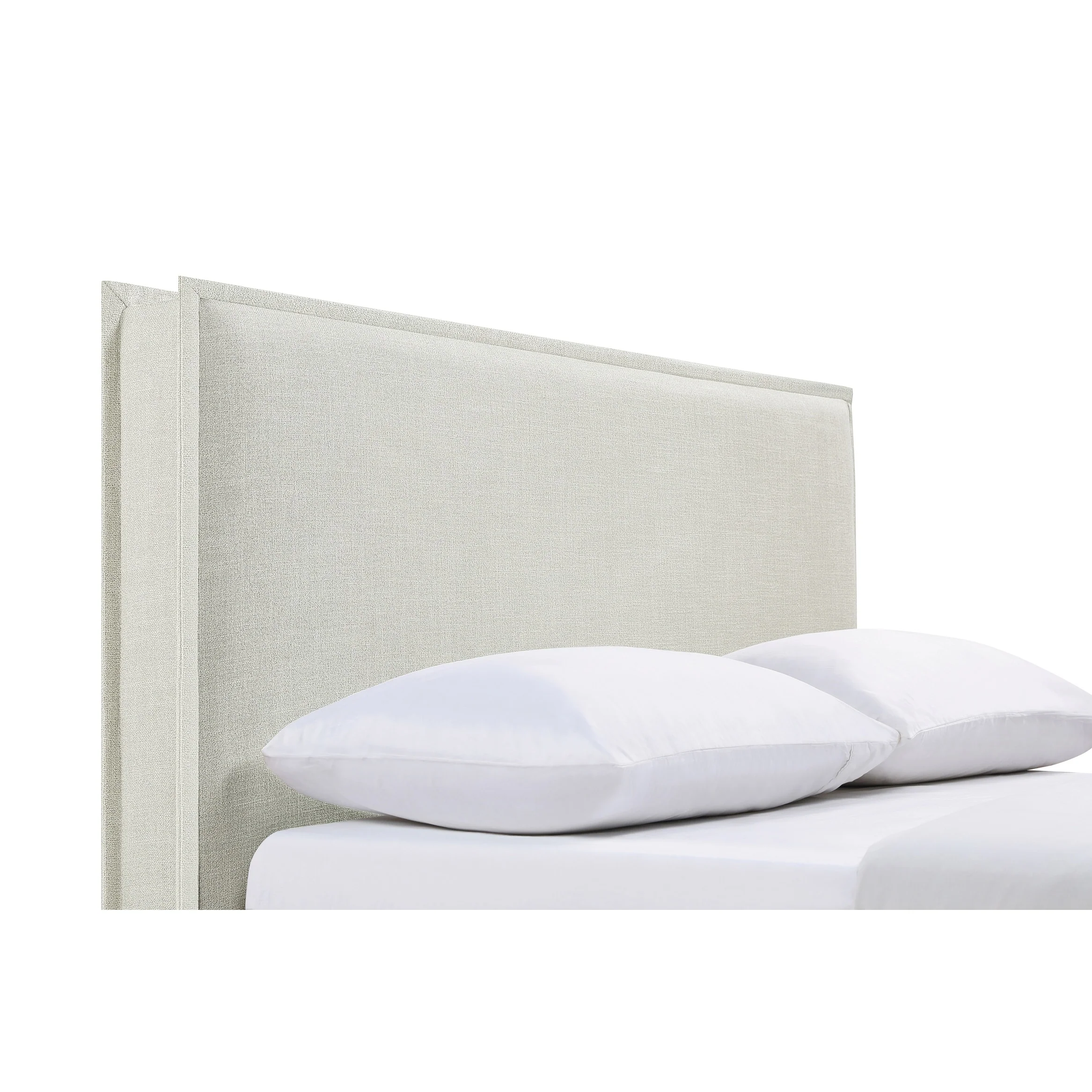 Gemma Sand Upholstered Headboard with Flange Details