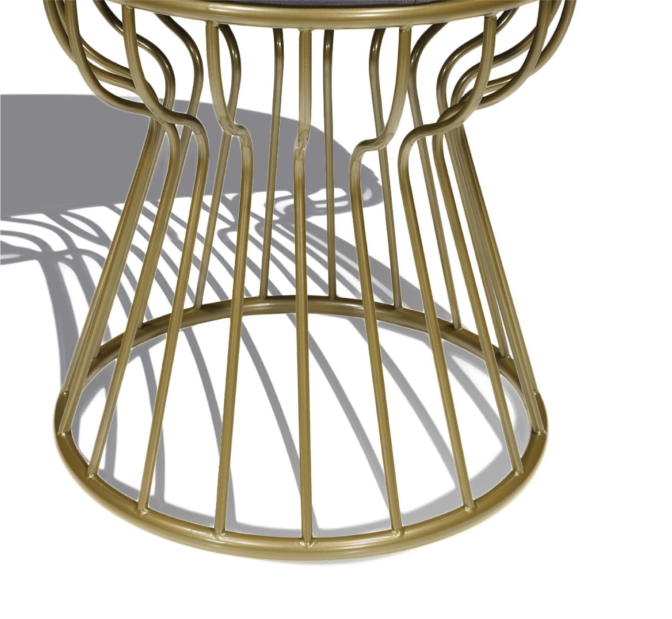 ROLHA POUF - Pouf en métal laiton et cuir synthétique violet