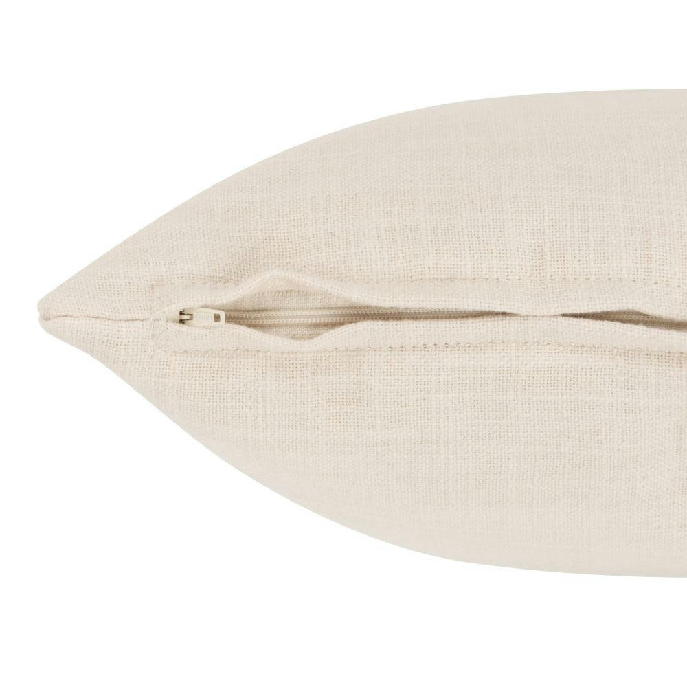 BANHABA - Housse de coussin en coton tramé beige 40x40