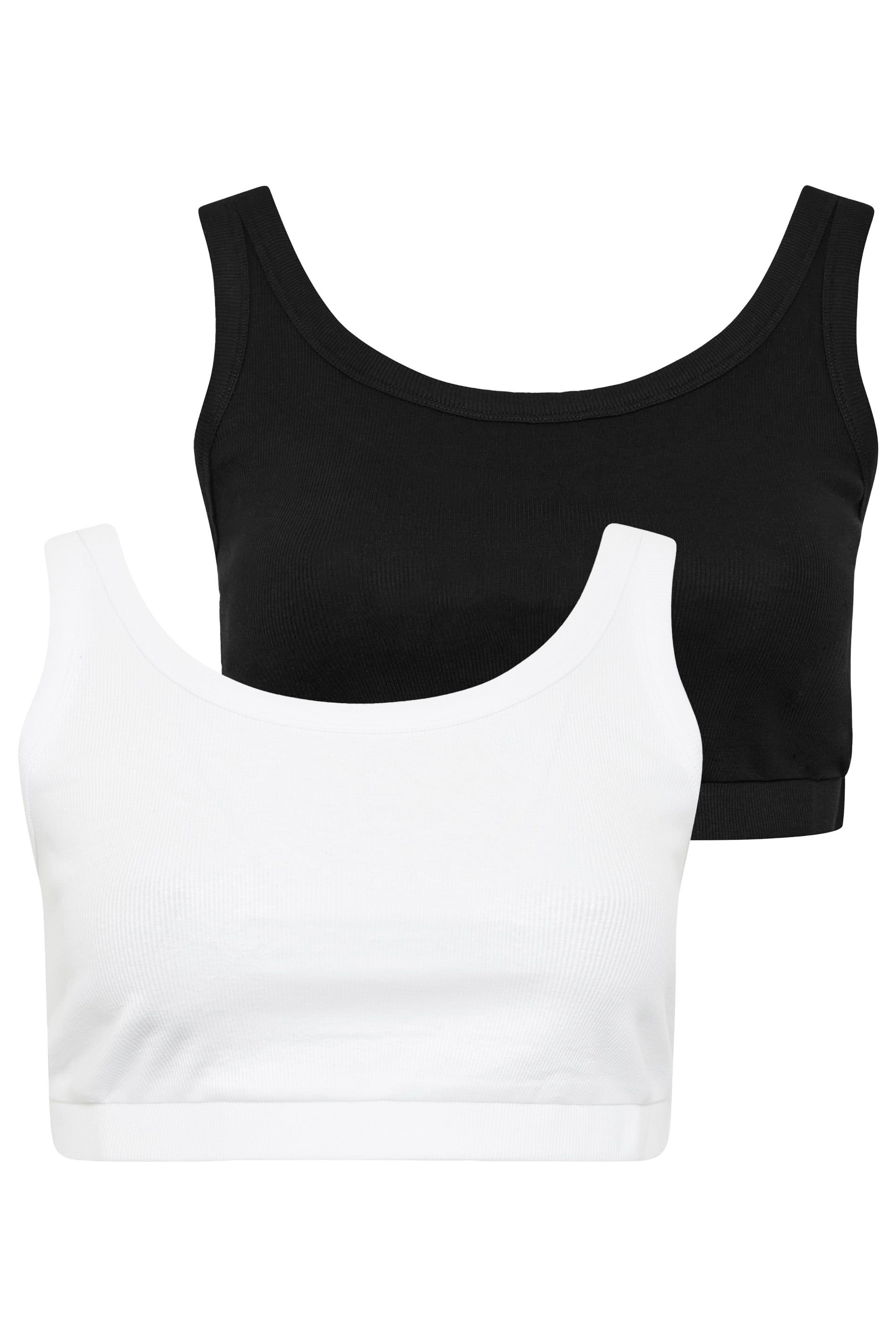 Yours 2 Pack Ribbed Crop Tops