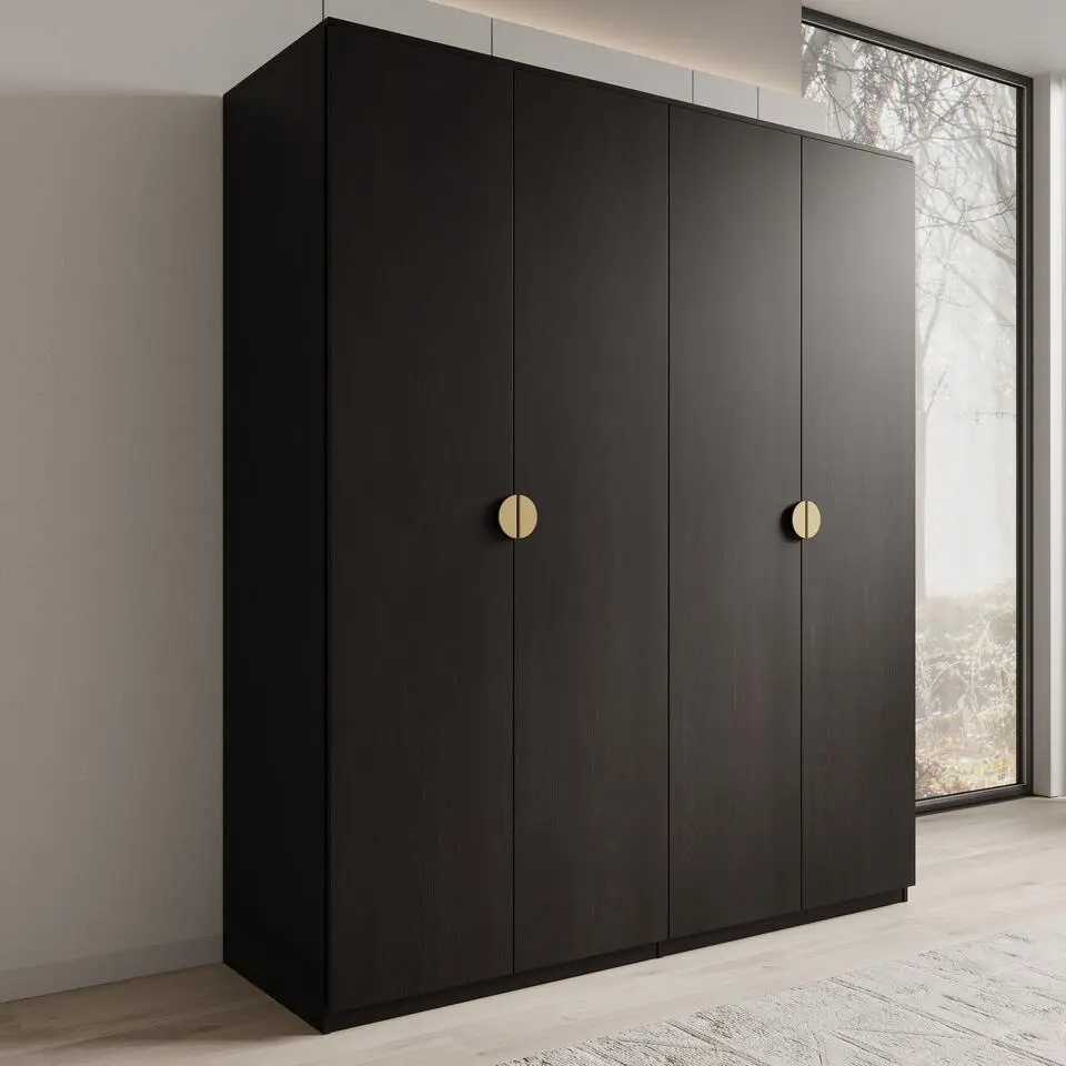 Meubella - Kledingkast Monor - Zwart eiken - 180 cm