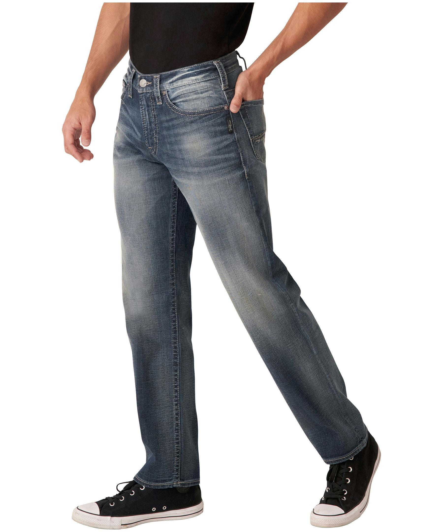 Silver Men's Hunter Loose Fit Taper Leg Dark Wash Jeans