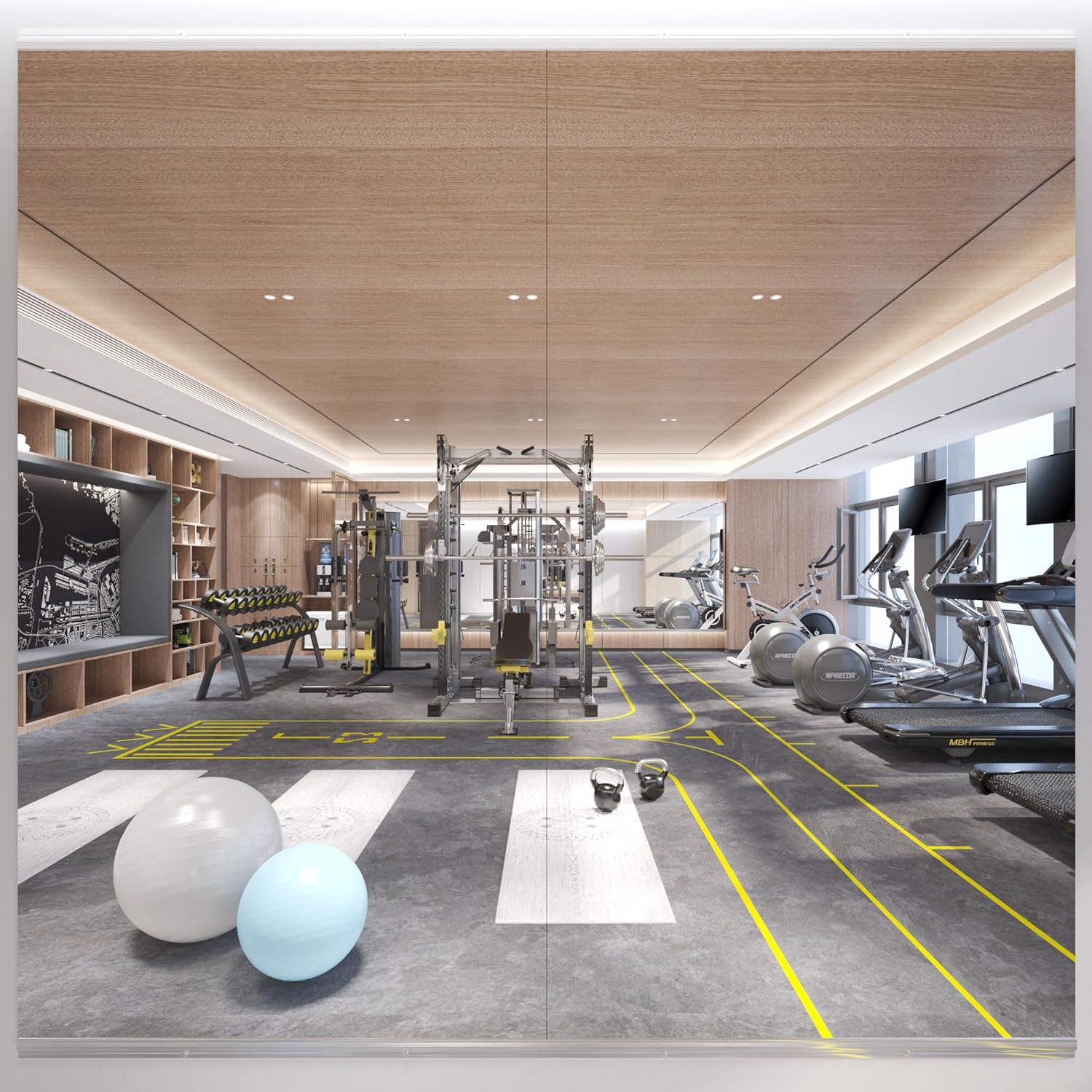 Frameless Tempered Glass Gym Mirror - 63x24 2Pack Full Body Yoga Mirror for Wall Mounting Suitable for Gym, Yoga, Studio, Bedroom & Dancing Studio