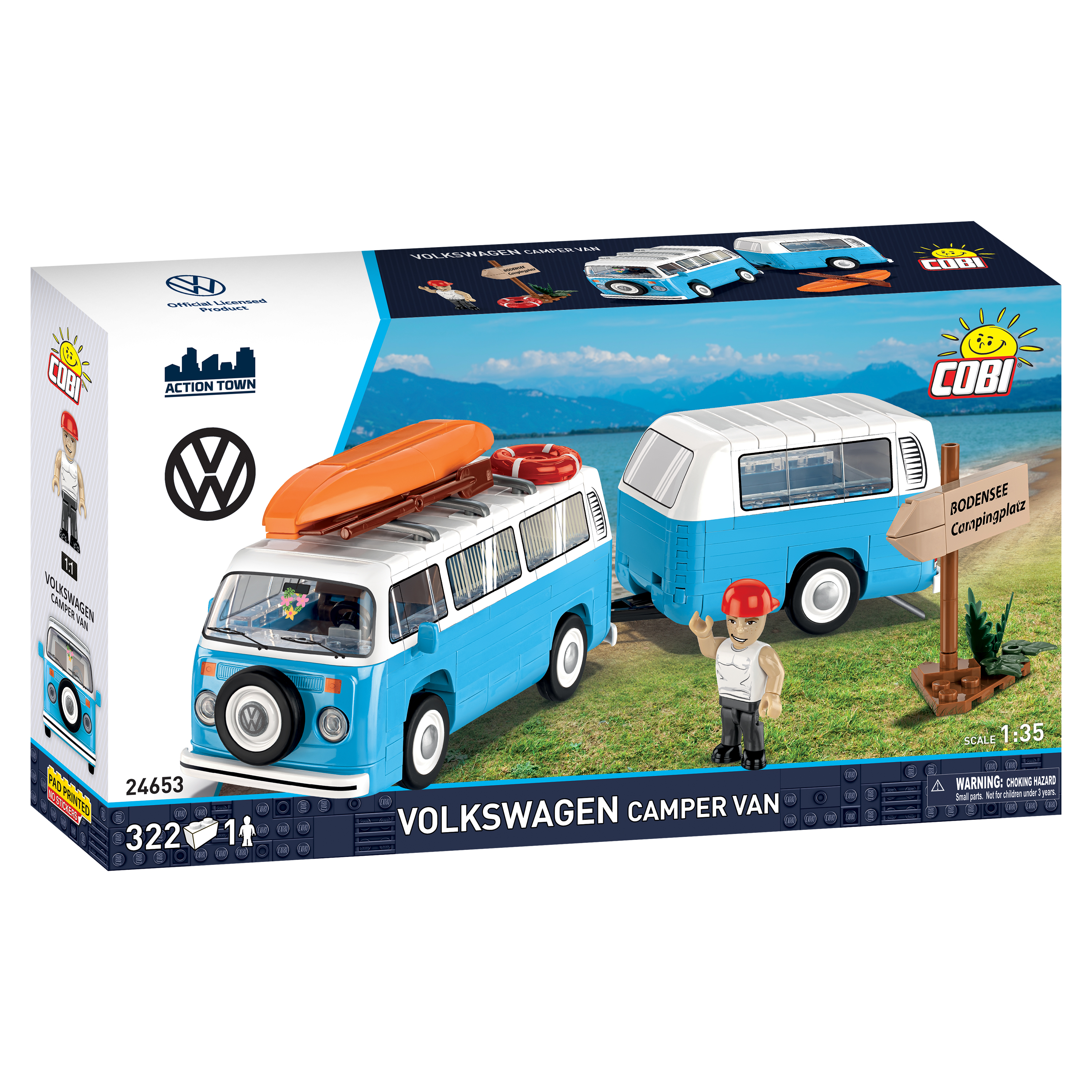 COBI Blue Volkswagen T2 Camper Van Set 1:35