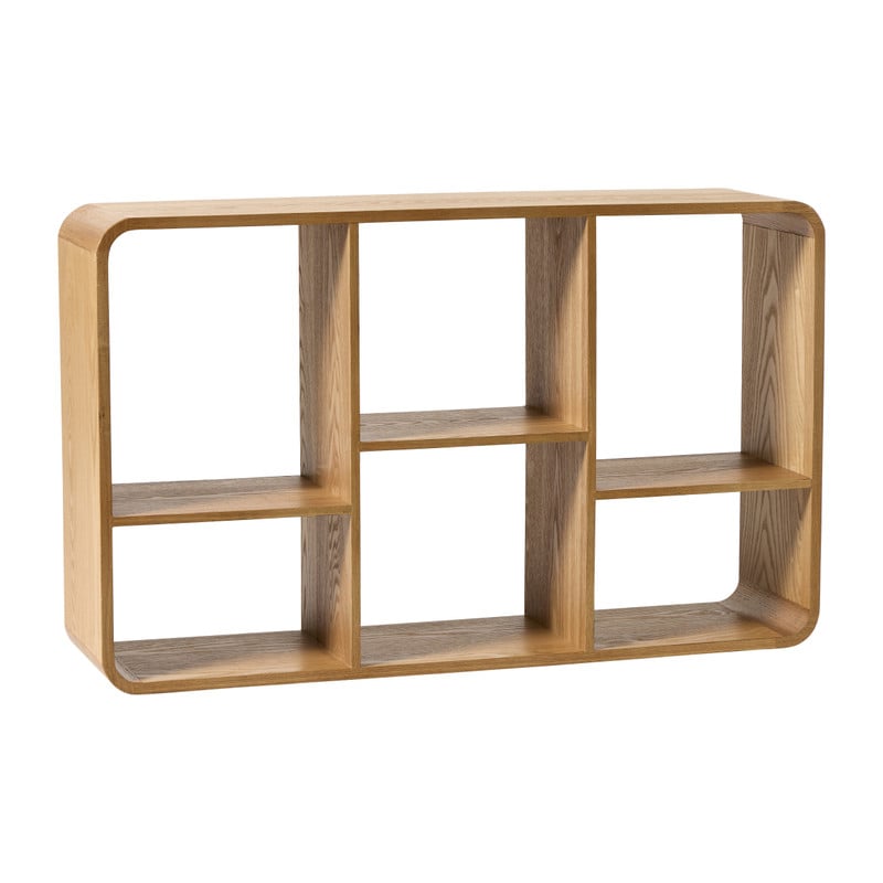 Vakkenkast Lennon 6 vakken laag - bruin - 60x98x25 cm