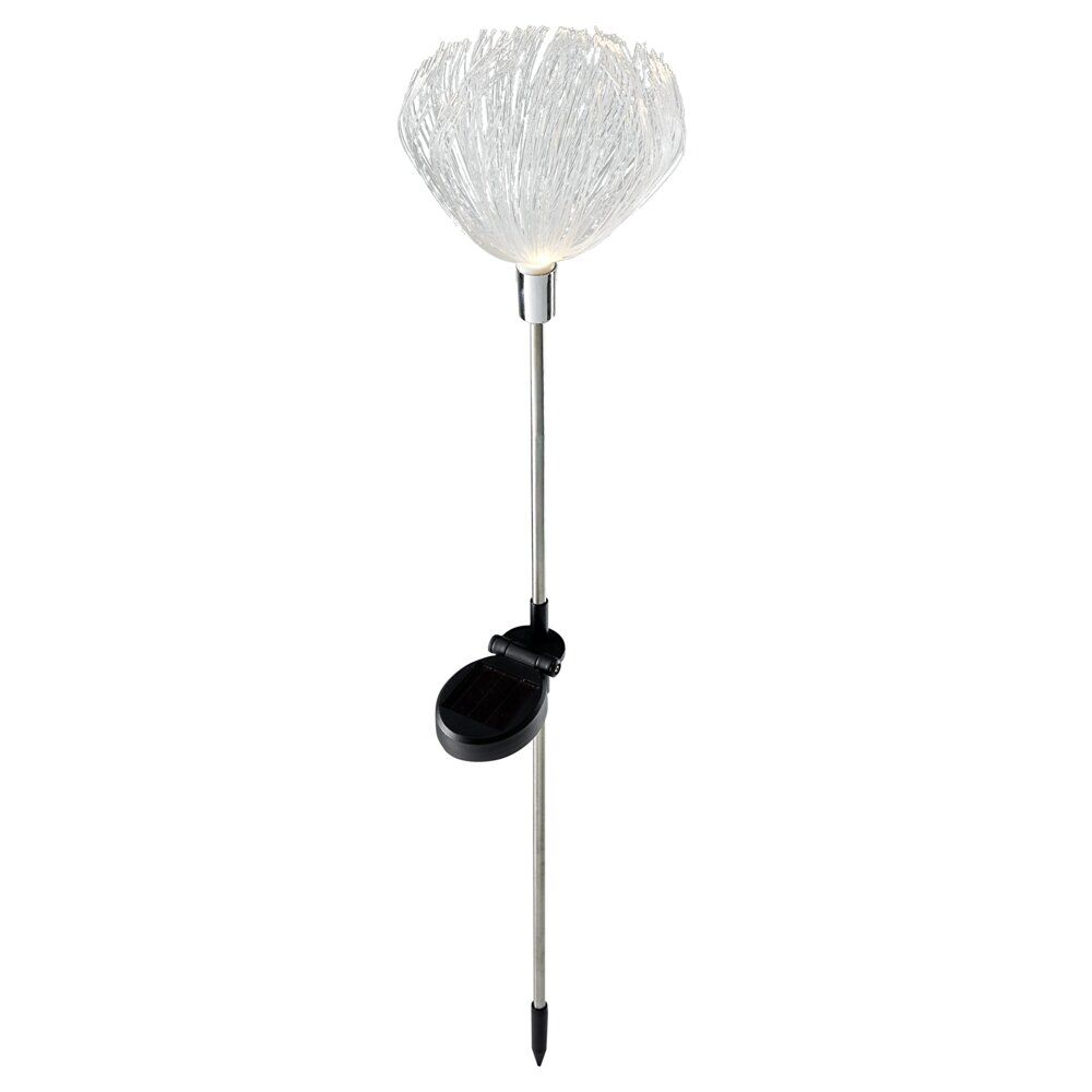 Borne solaire à planter en métal forme méduse blanche Ø20xH70cm