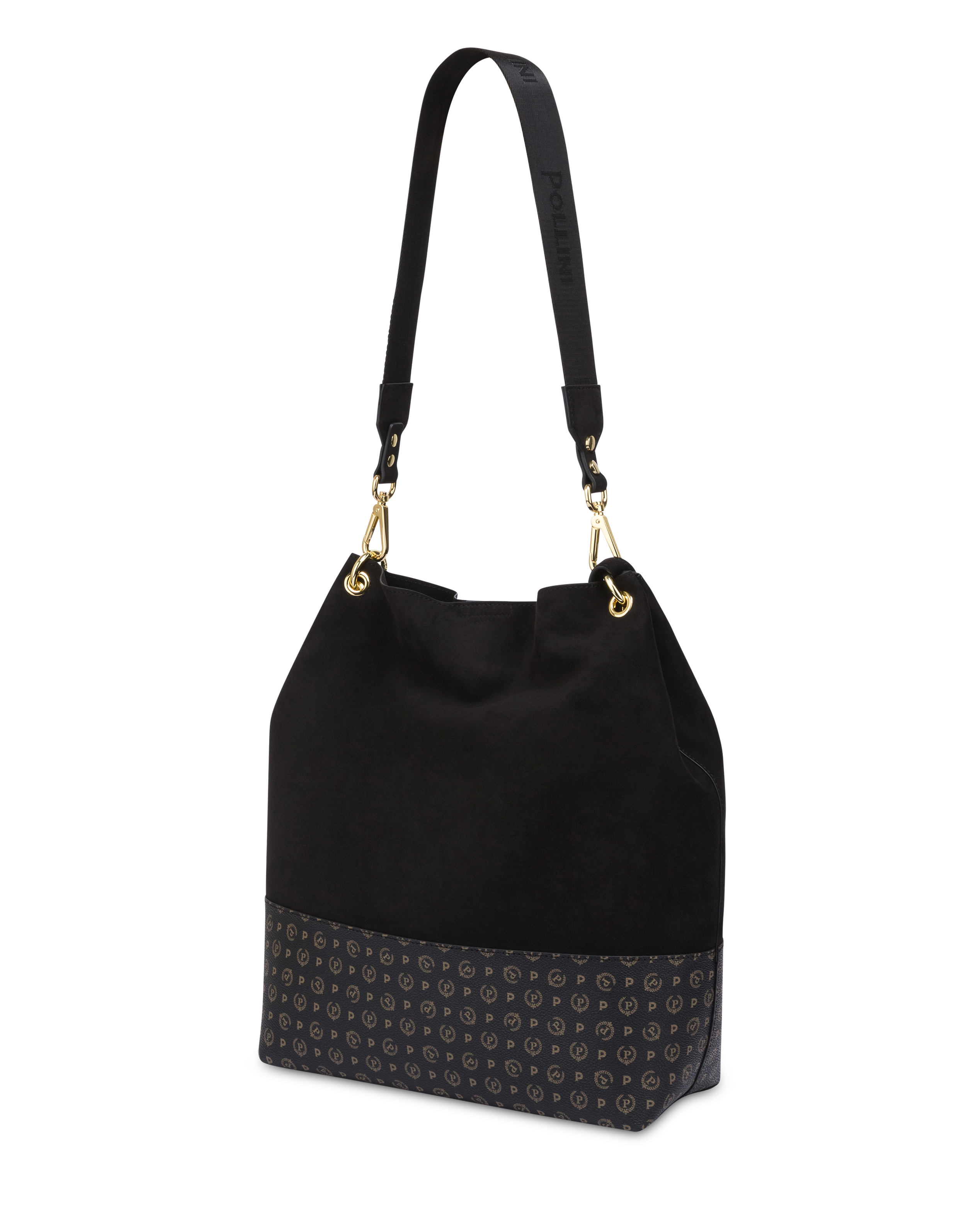 Borsa A Spalla Darlene In Heritage Pvc Nero/nero