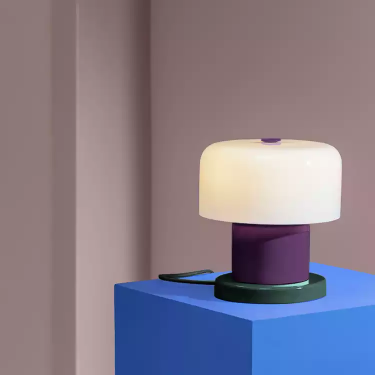 Habitat 60 Portobello Metal Touch Table Lamp - Green & White