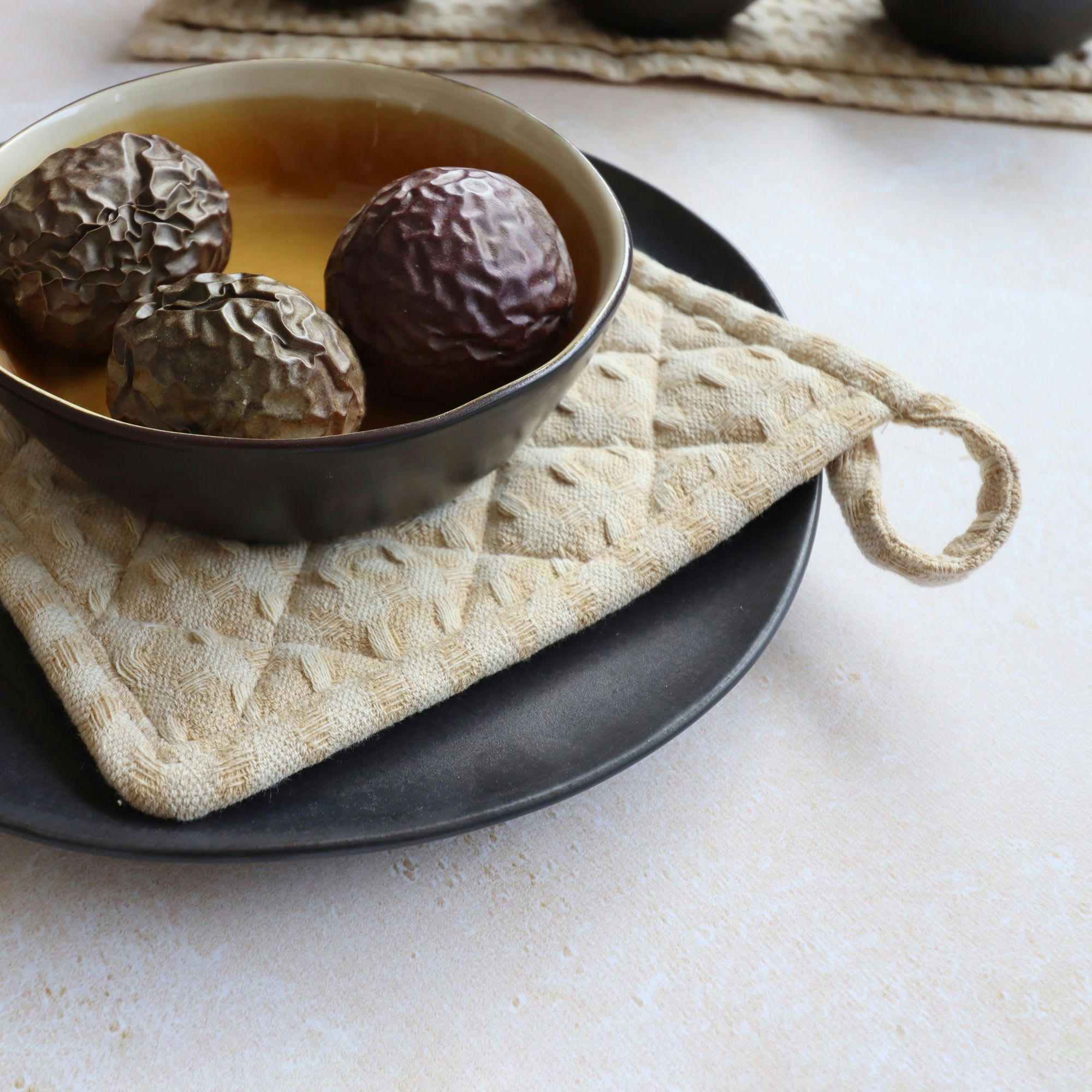 ORIGIN - Manique en coton beige