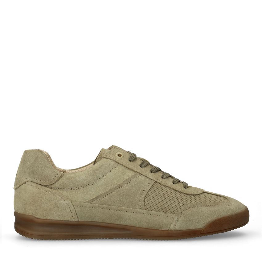 Manfield Groene suède sneakers