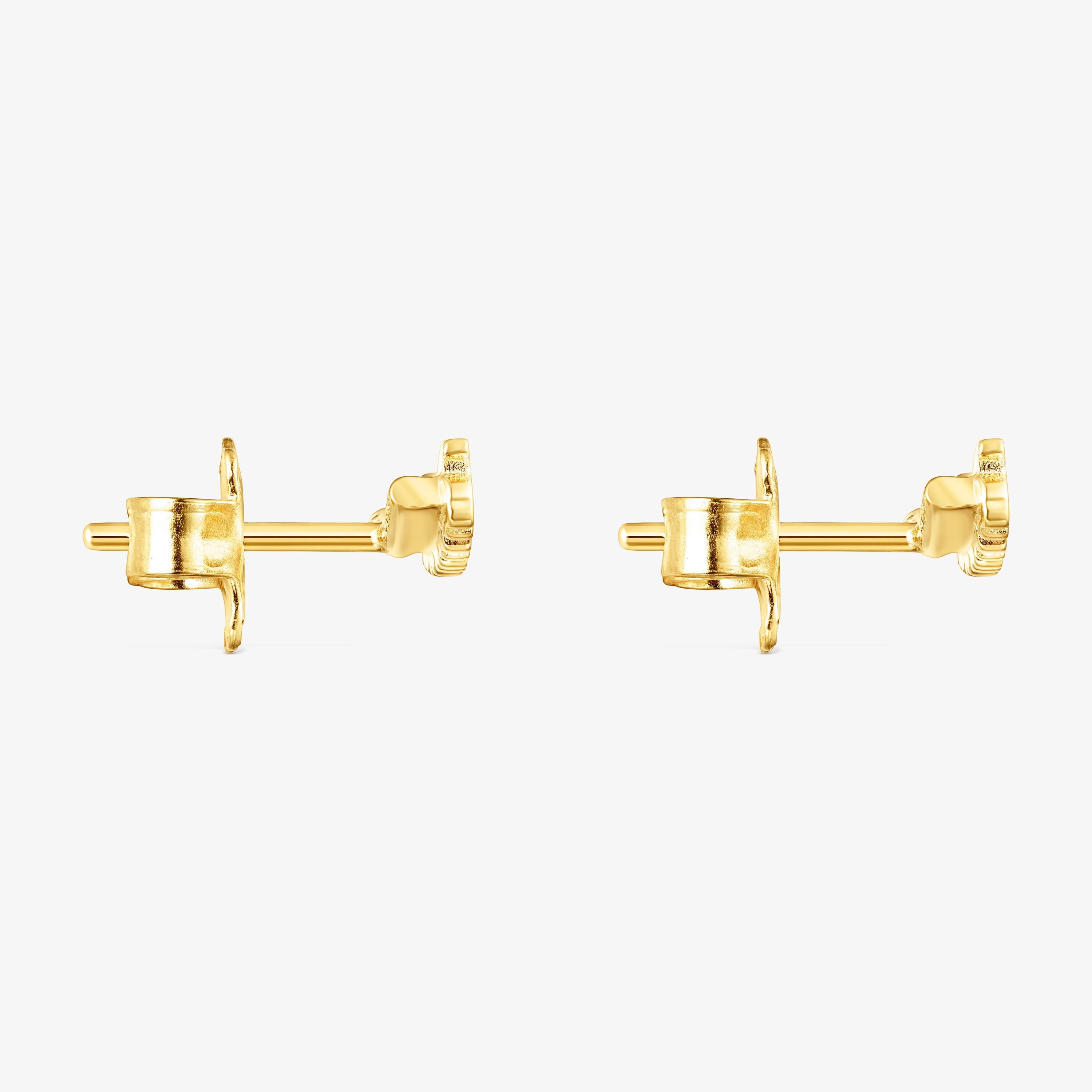 Pendientes trepadores osos con baño de oro 18 kt sobre plata Straight