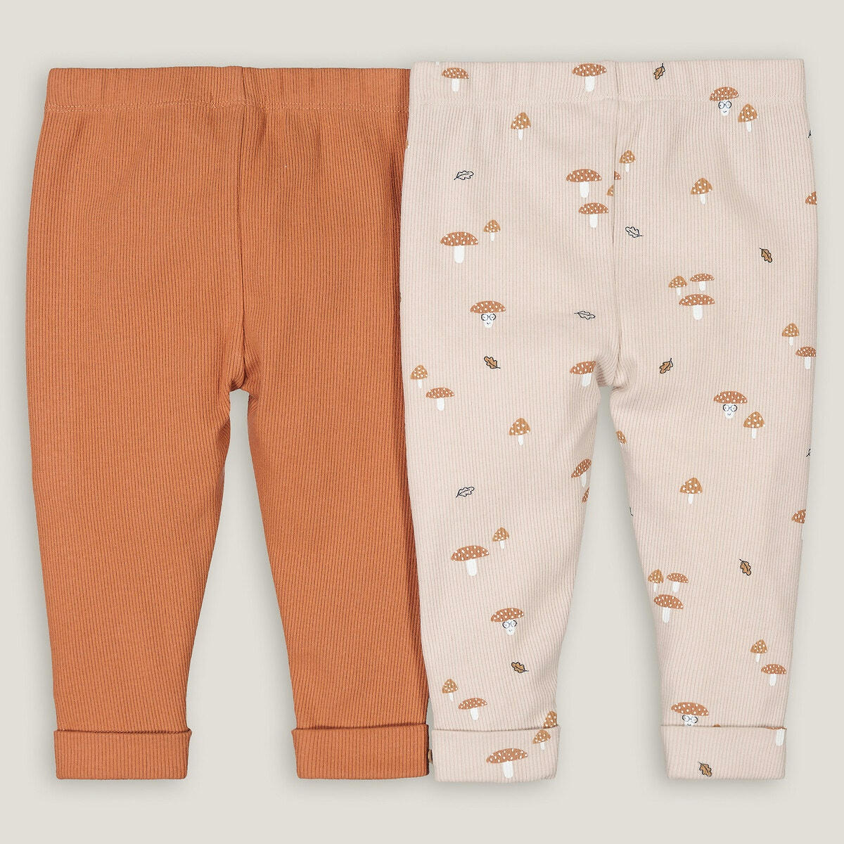 Lot de 2 leggings en côtes