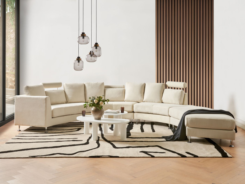 Sofa półokrągła modułowa beżowa