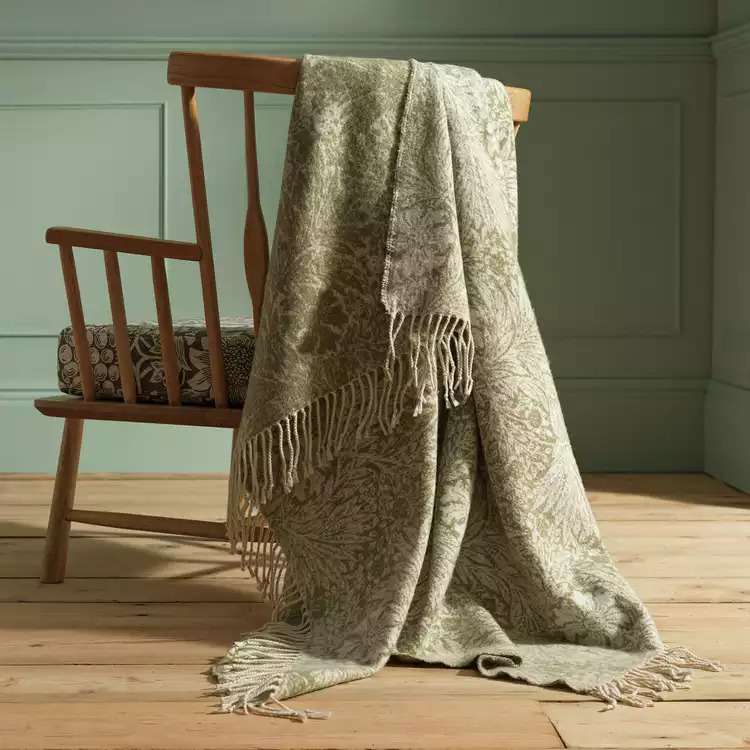 Habitat x Morris & Co. Marigold Faux Mohair Throw -150x125cm