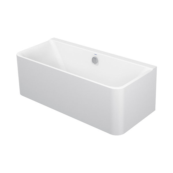 Baignoire murale acrylique rectangulaire à encastrer, 2 dossiers, 180x80x49,5cm, Garantie 5 ans, Sans pieds, Blanc brillant, P3