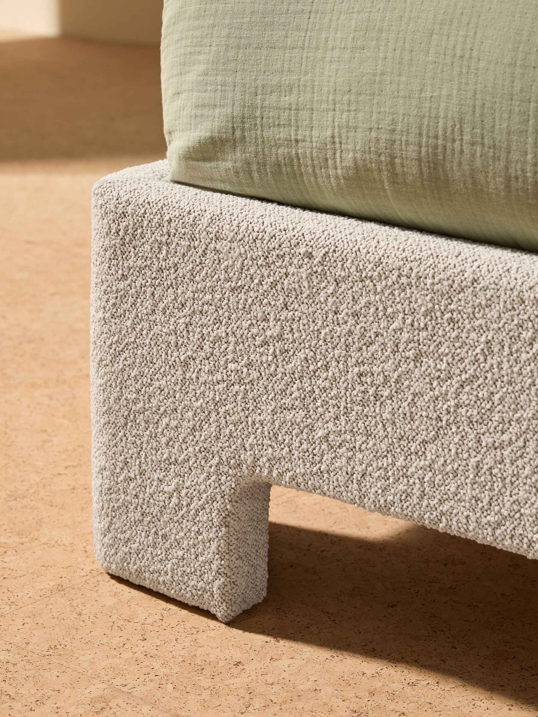 Leonora Ottoman Storage Bed in Pax Boucle Off White