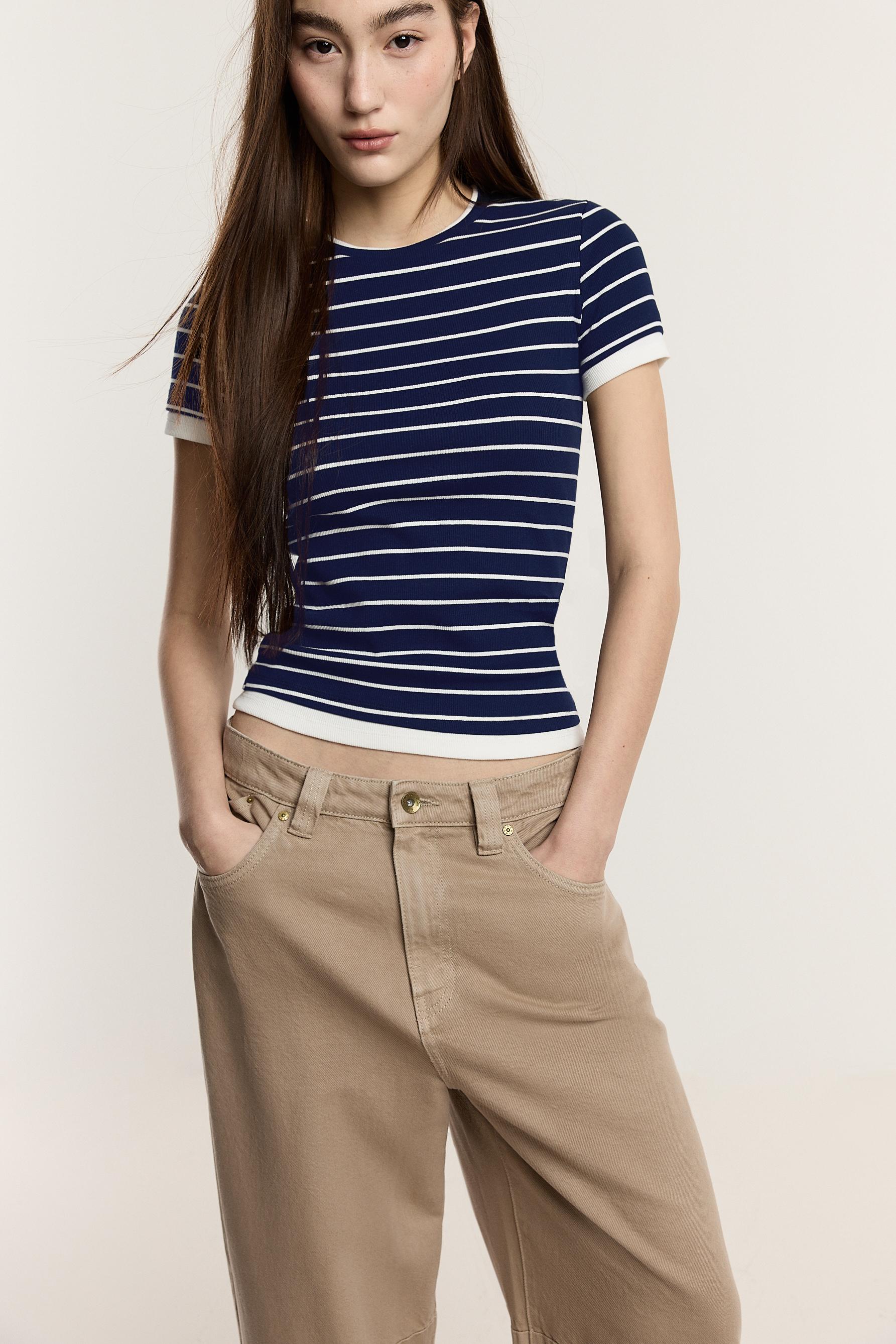 Camiseta rib contrastes