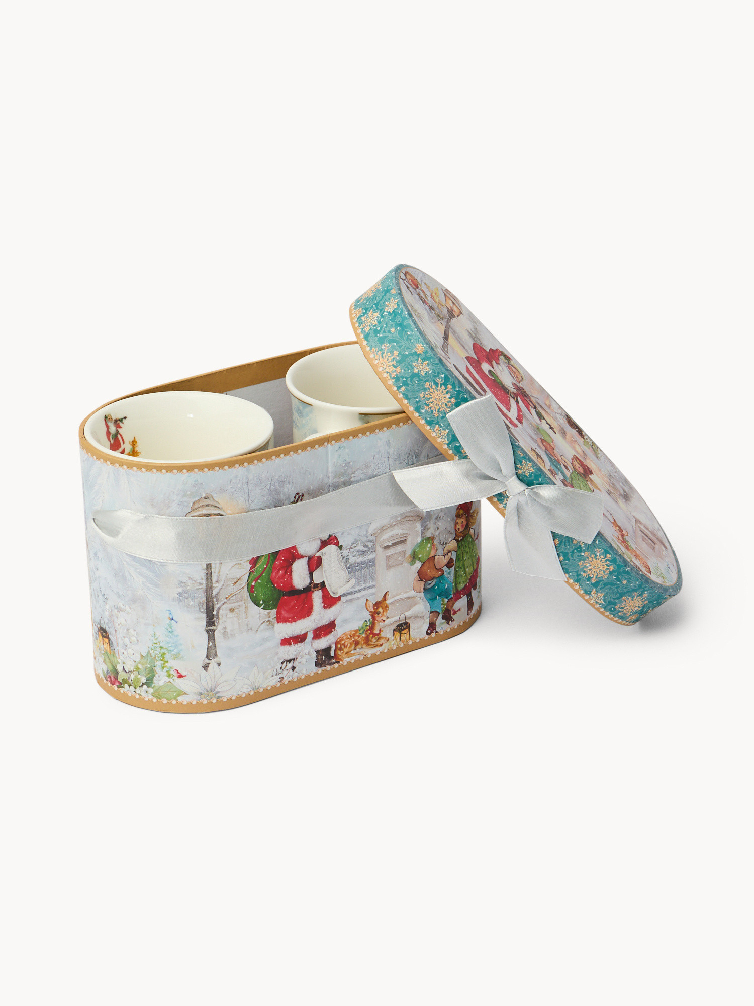 Set 2 mug in new bone china Babbo Natale vintage