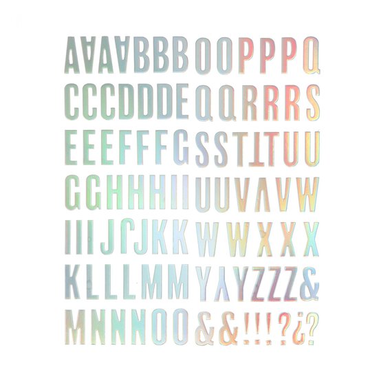 Iridescent Chipboard Alphabet Stickers