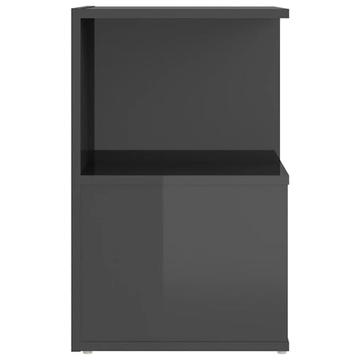 NNEVL Bedside Cabinet High Gloss Grey 35x35x55 cm Chipboard