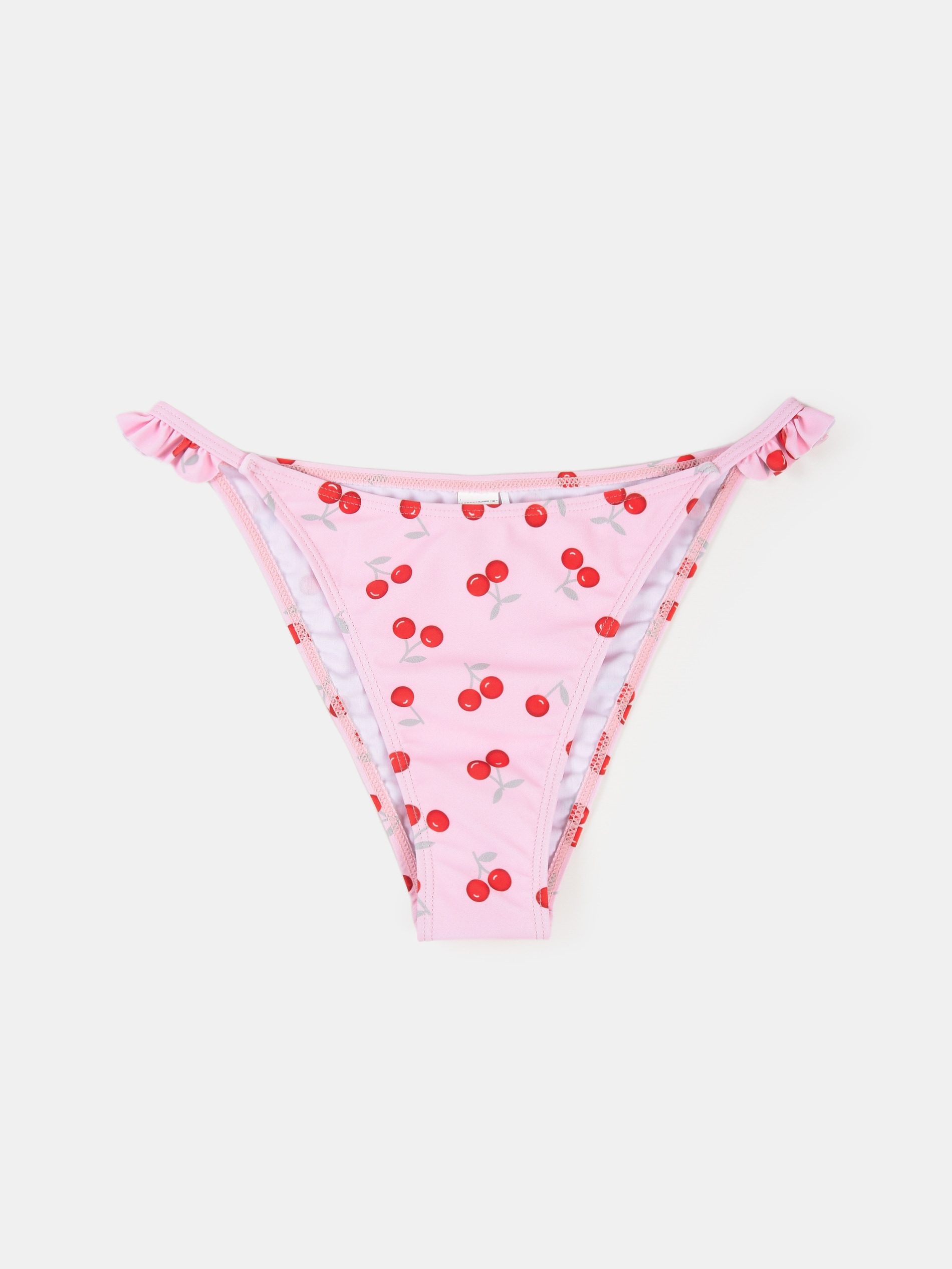 Dół od bikini z motywem wiśni z falbaną