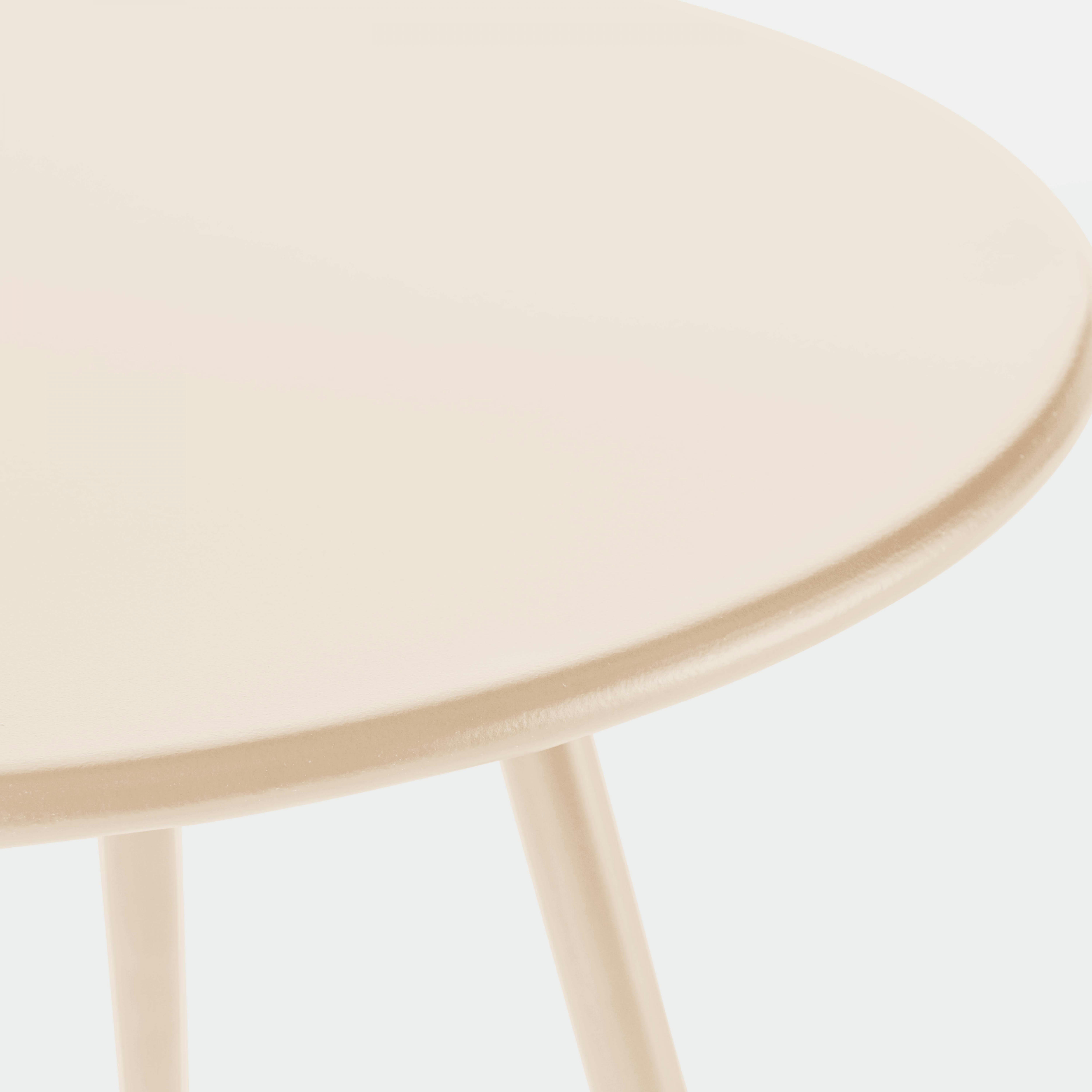 PALAVAS - Table basse ronde en métal ivoire 50 cm