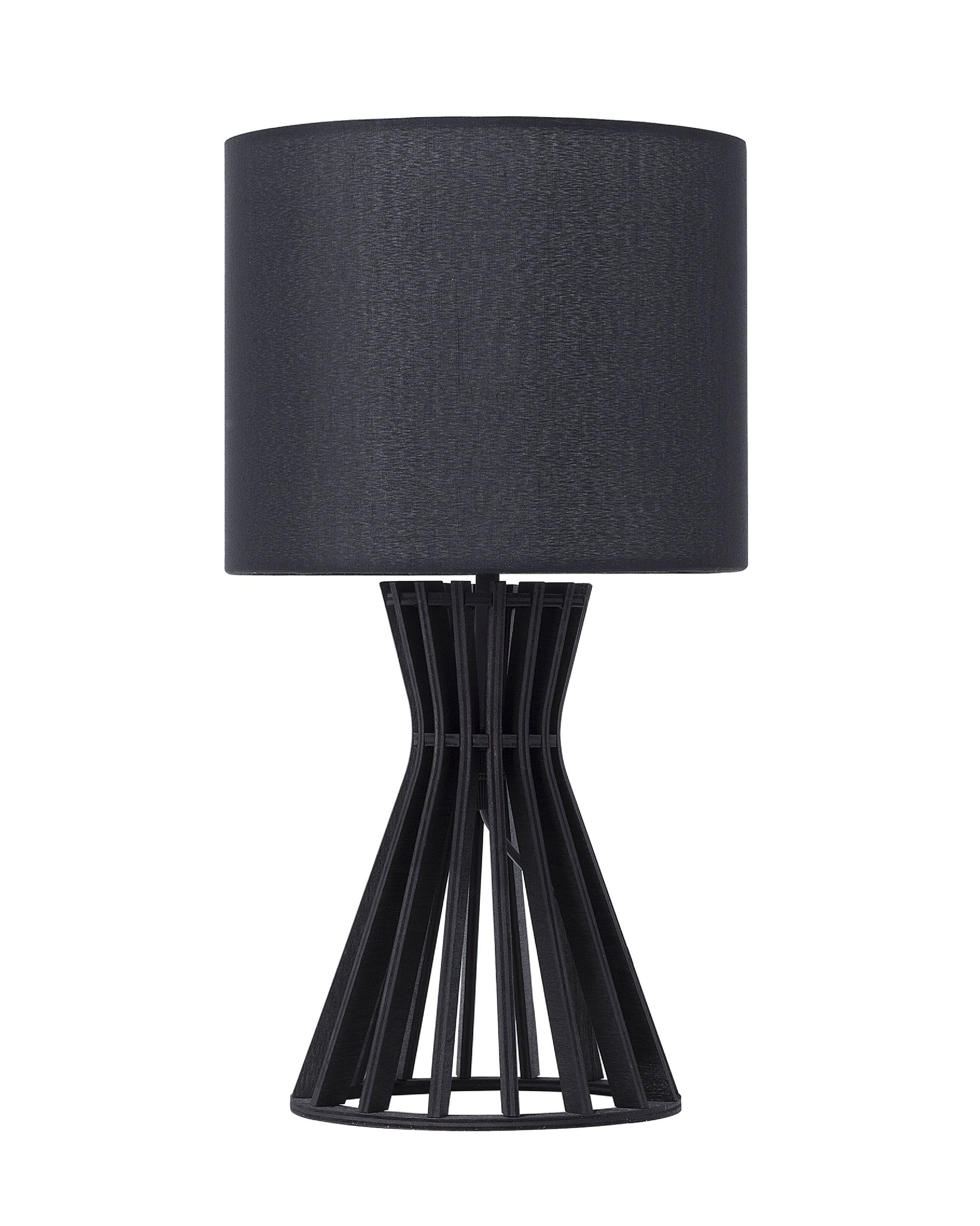 Lampa stołowa drewniana 37cm czarna