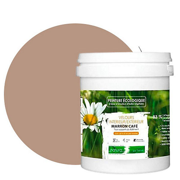 Marron Café Peinture interieur exterieur aspect velours Natura - Marron Cafe - 1L