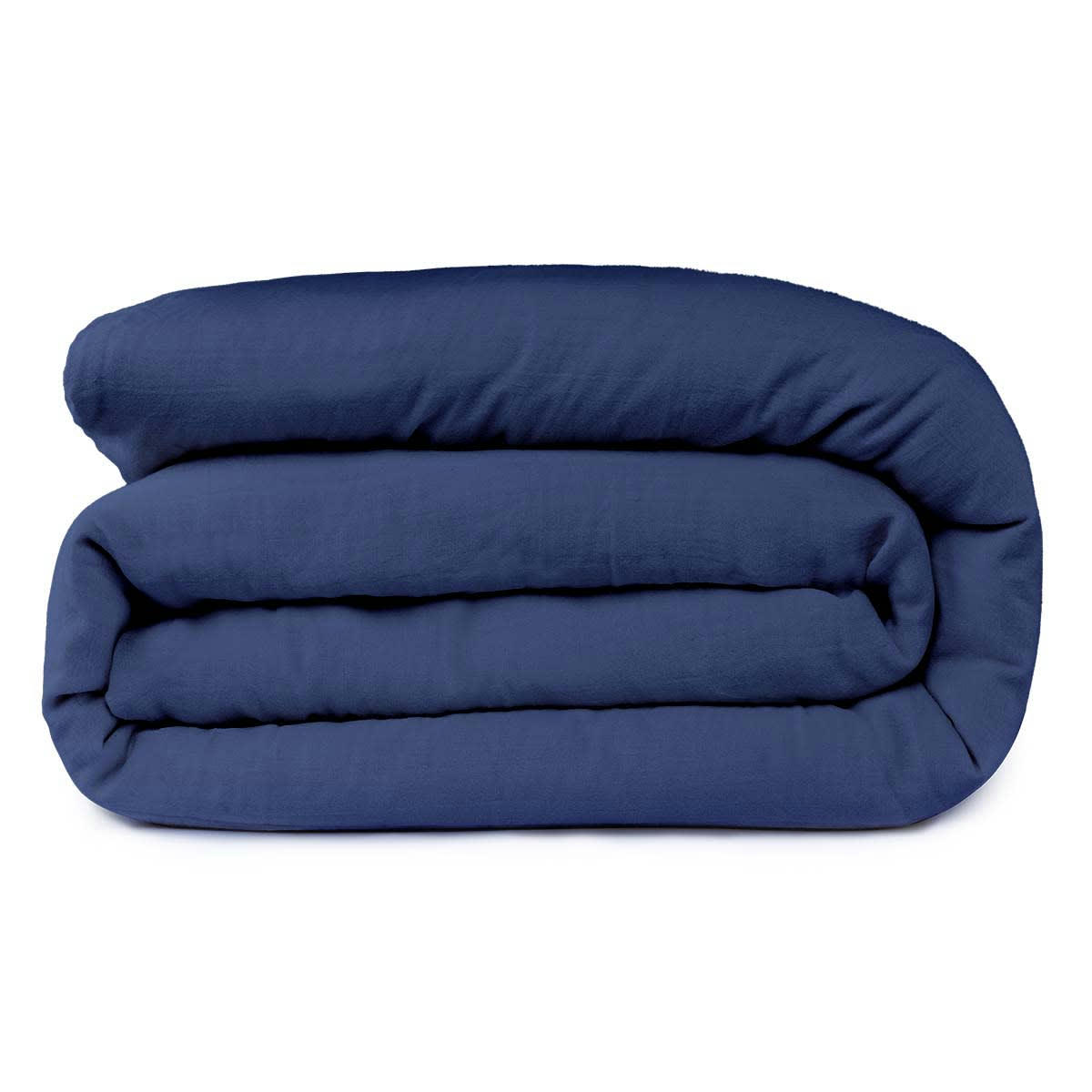 CLARA - Housse de couette gaze de coton  260x240 bleu encre