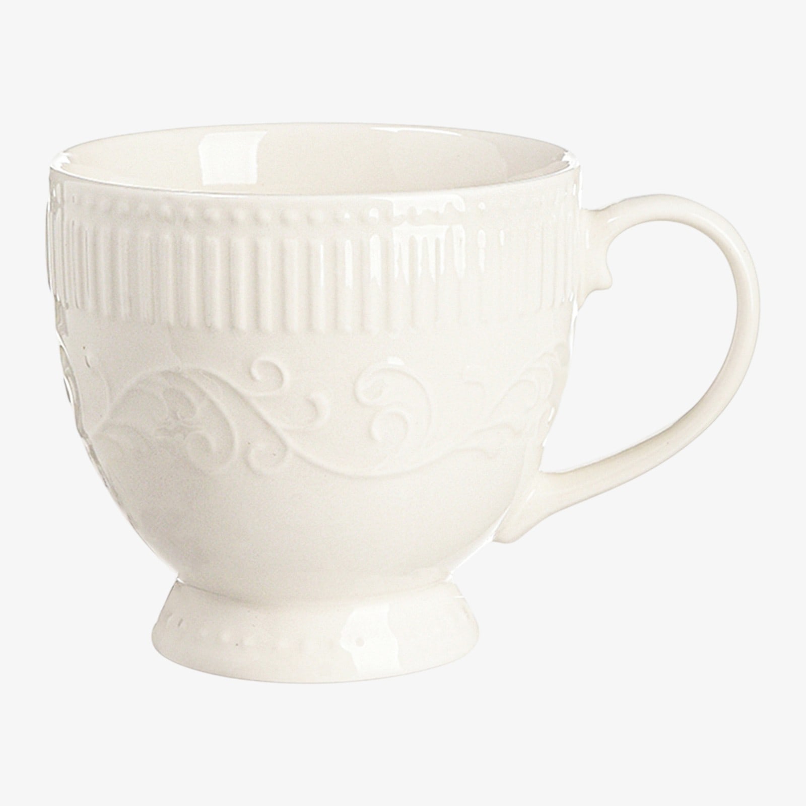 Jumbotasse Relief Floral Creme,B 135 x H 105 x T 115 mm