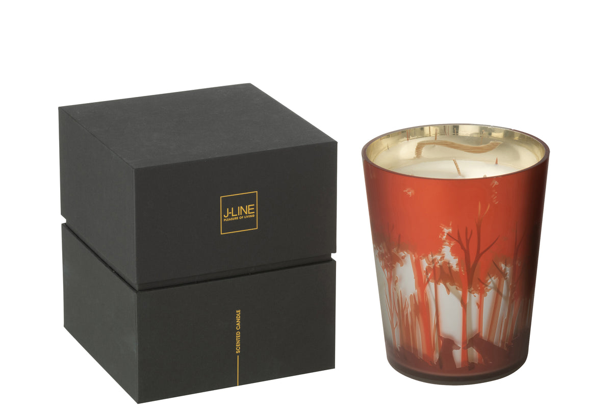 J-Line geurkaars Noa Bos - rood/goud - medium - 68U