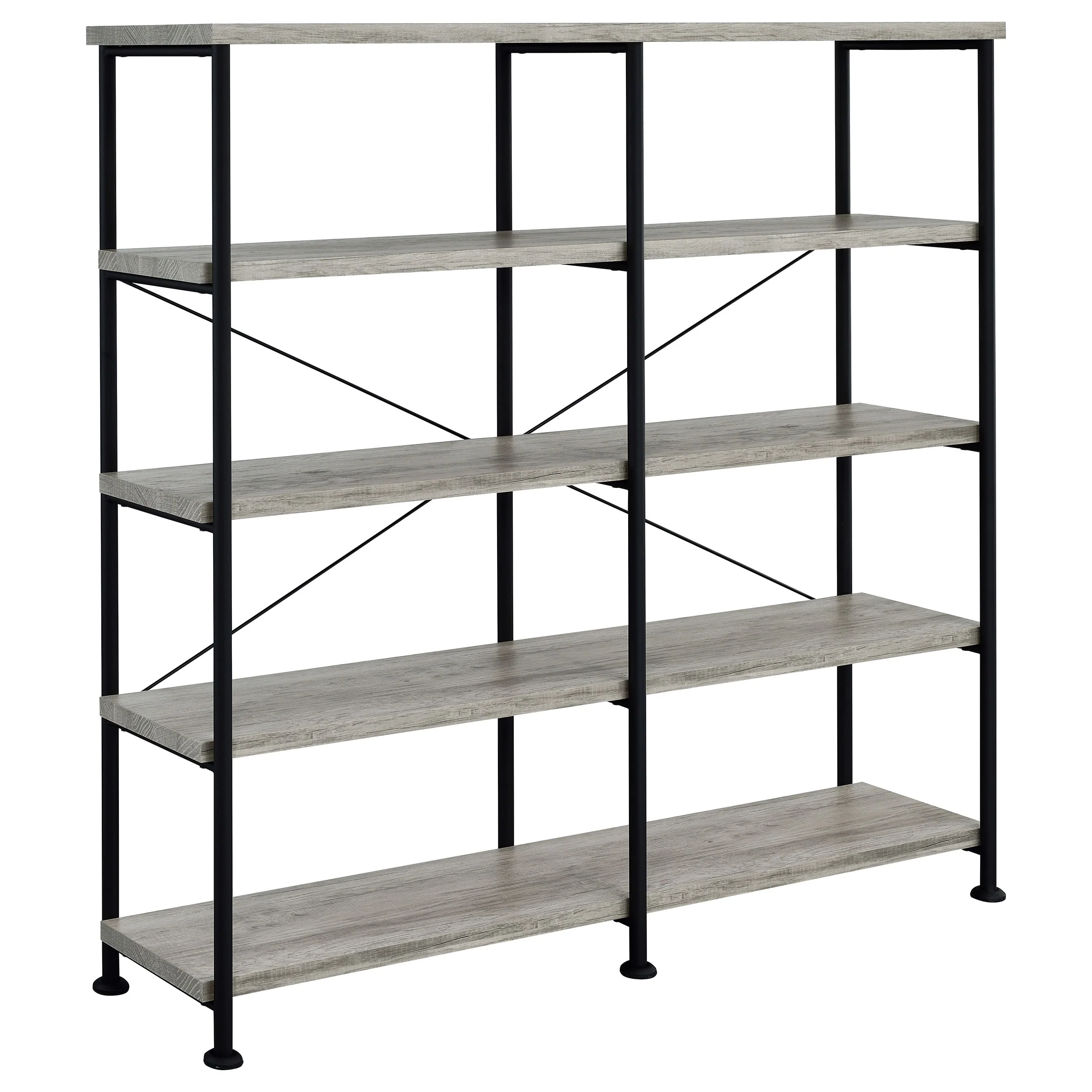 Analiese 63-inch 4-shelf Double Bookshelf - 60.00 x 14.25 x 63.00