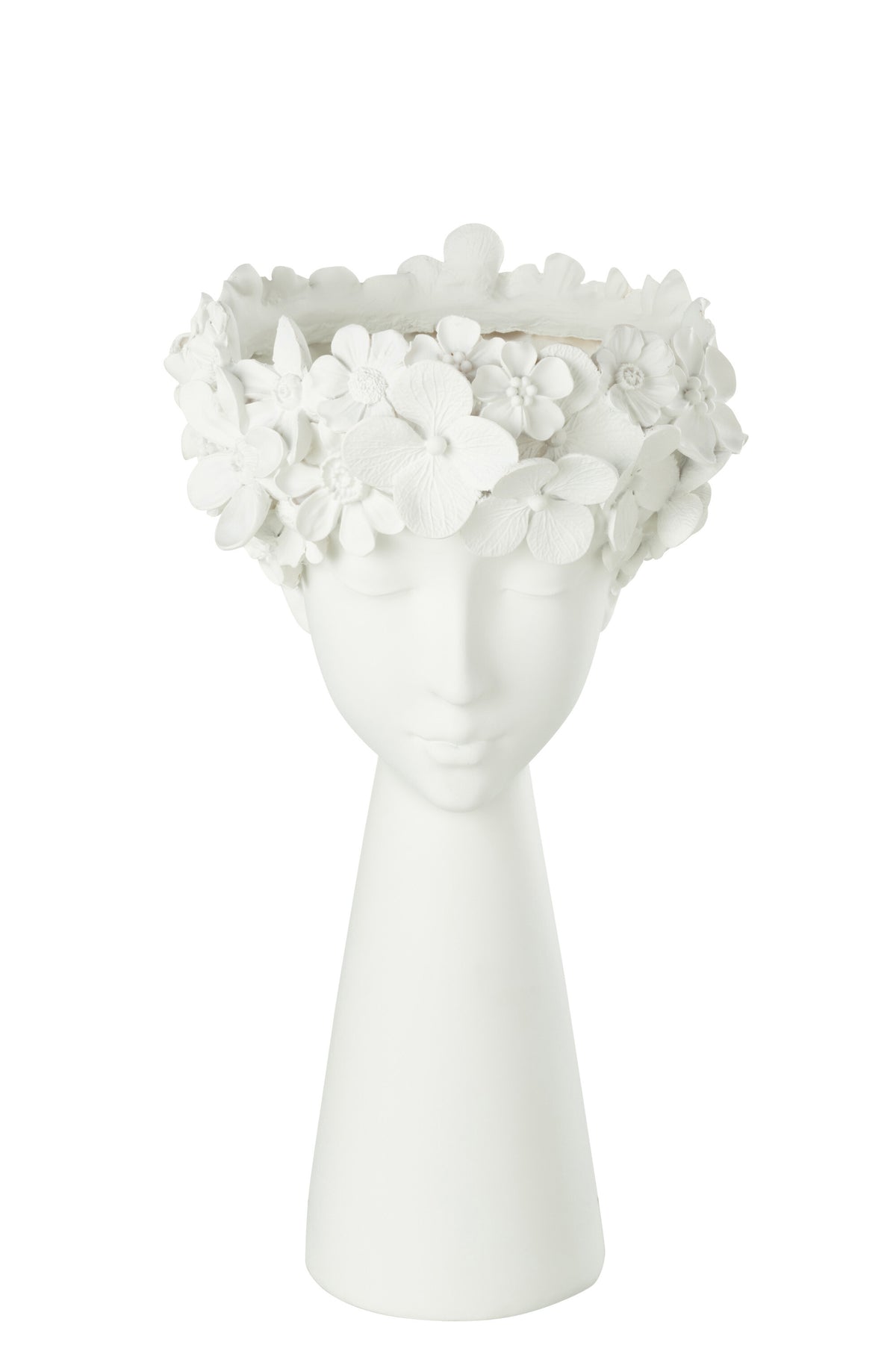 J-Line bloempot Kop - polyresin - wit - large - Ø 23 cm