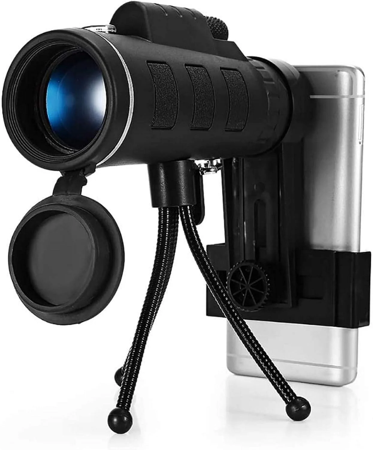 40X60 Monocular BAK4 Monocular Telescope HDPrism Scope with Compass Phone Clip Tripod for Outdoor Activities