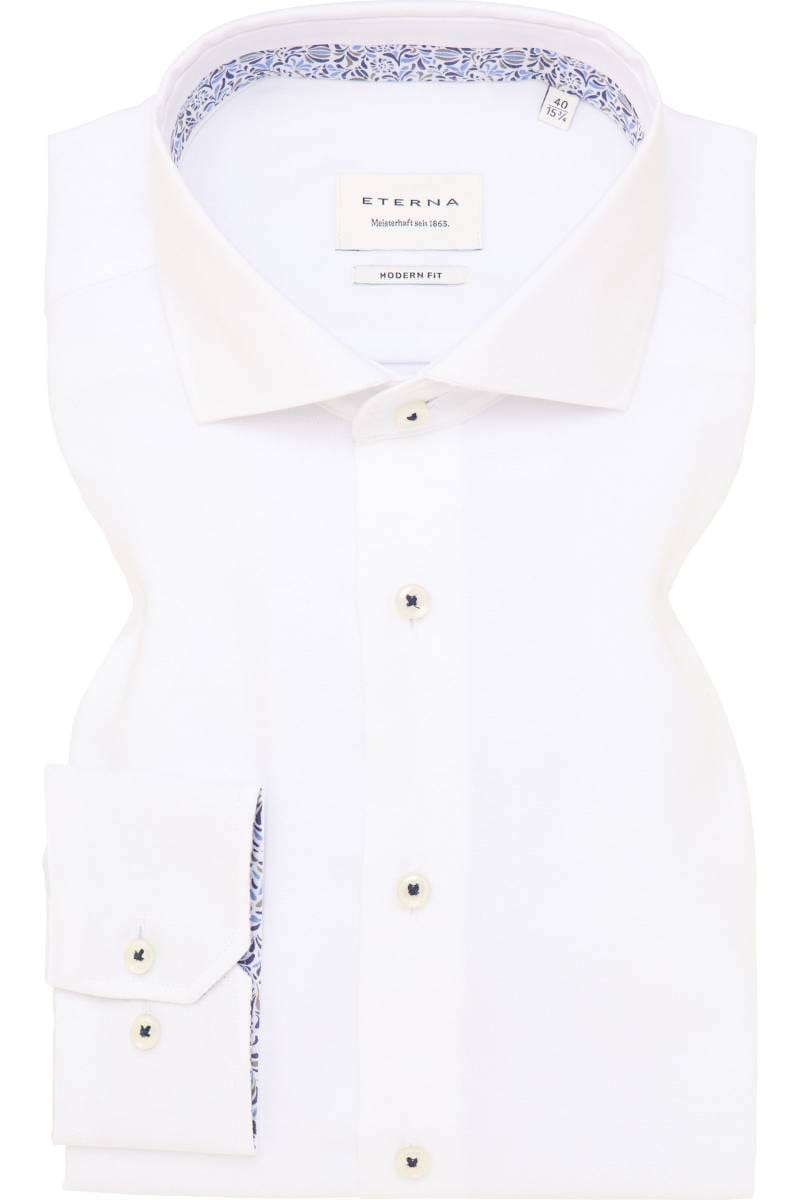 ETERNA Modern Fit Hemd weiss, Einfarbig (super langer Arm)