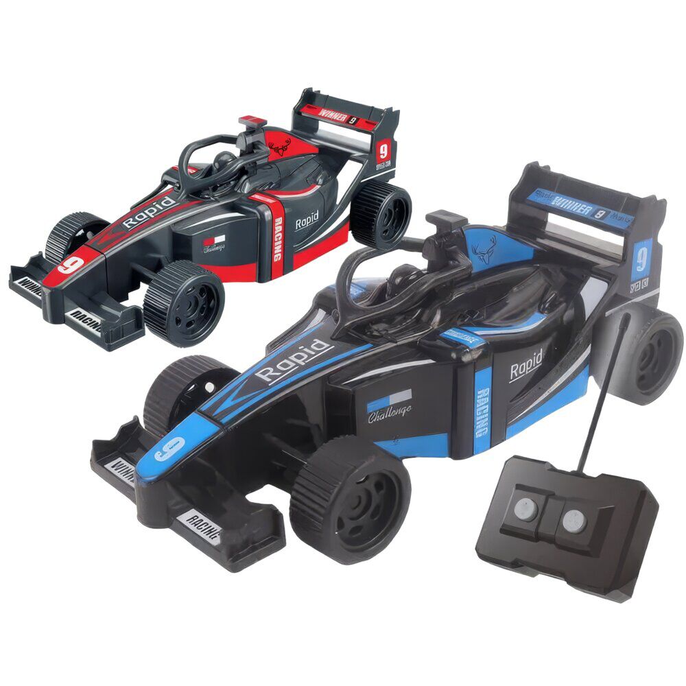 Voiture RC formule course télécommandée (2 modèles bleu ou rouge)