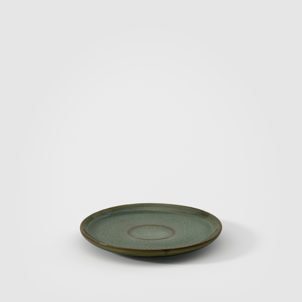 Crafted Espresso cup saucer - Green, 4.7'', Premium Porcelain