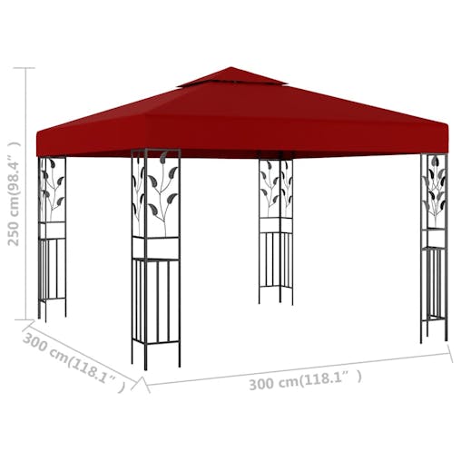 NNEVL Gazebo 3x3 m Wine Red