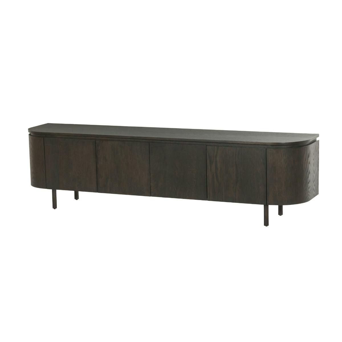 Meuble TV design en chêne brun 4 portes LOREN