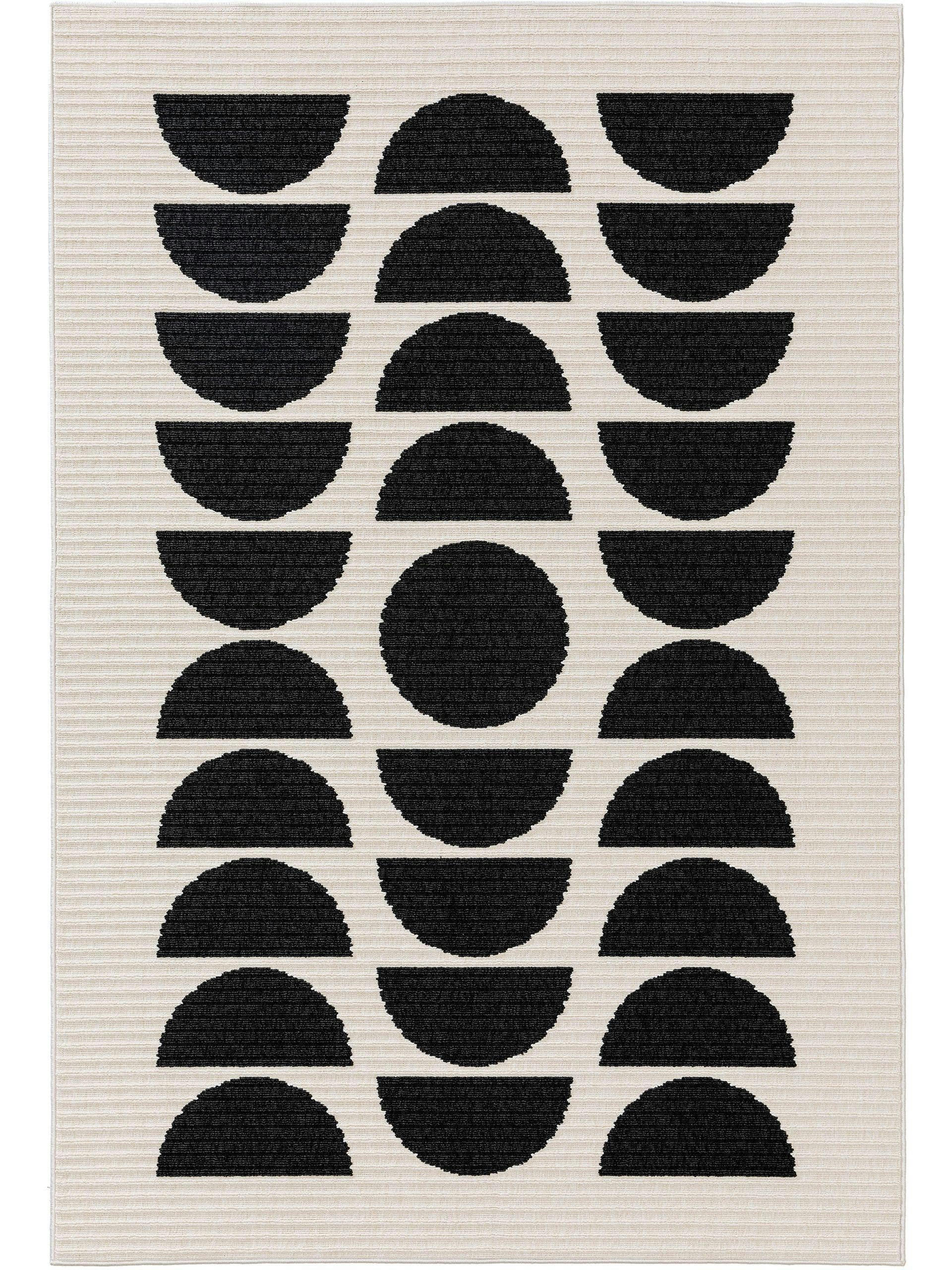 TARO - Tapis d'extérieur & intérieur noir & blanc 120x170