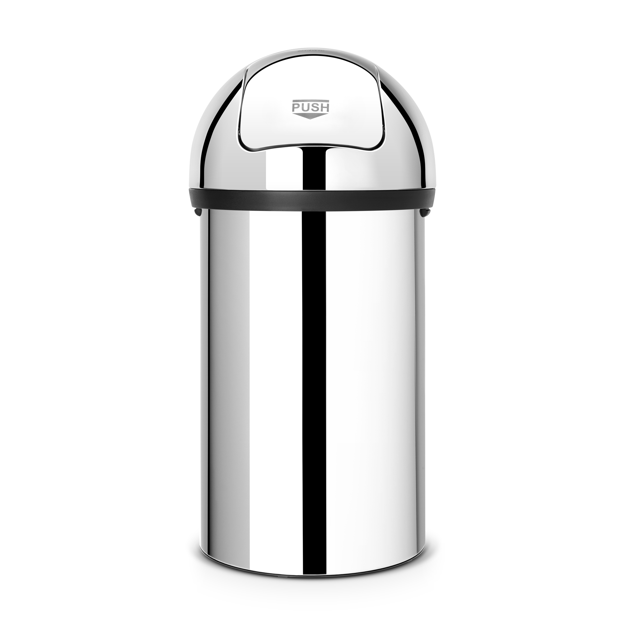 Brabantia Push Bin afvalemmer, 60 liter - Brilliant Steel