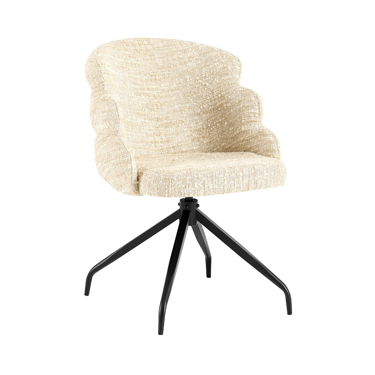 Giga Meubel Eetkamerstoel Claes - Beige - Draaibaar - Set van 2