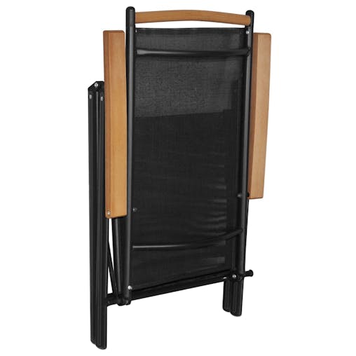 NNEVL Folding Garden Chairs 6 pcs Textilene Black