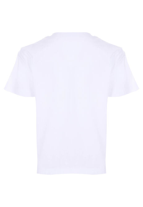 Younger Boys White Cotton Boss T-Shirt