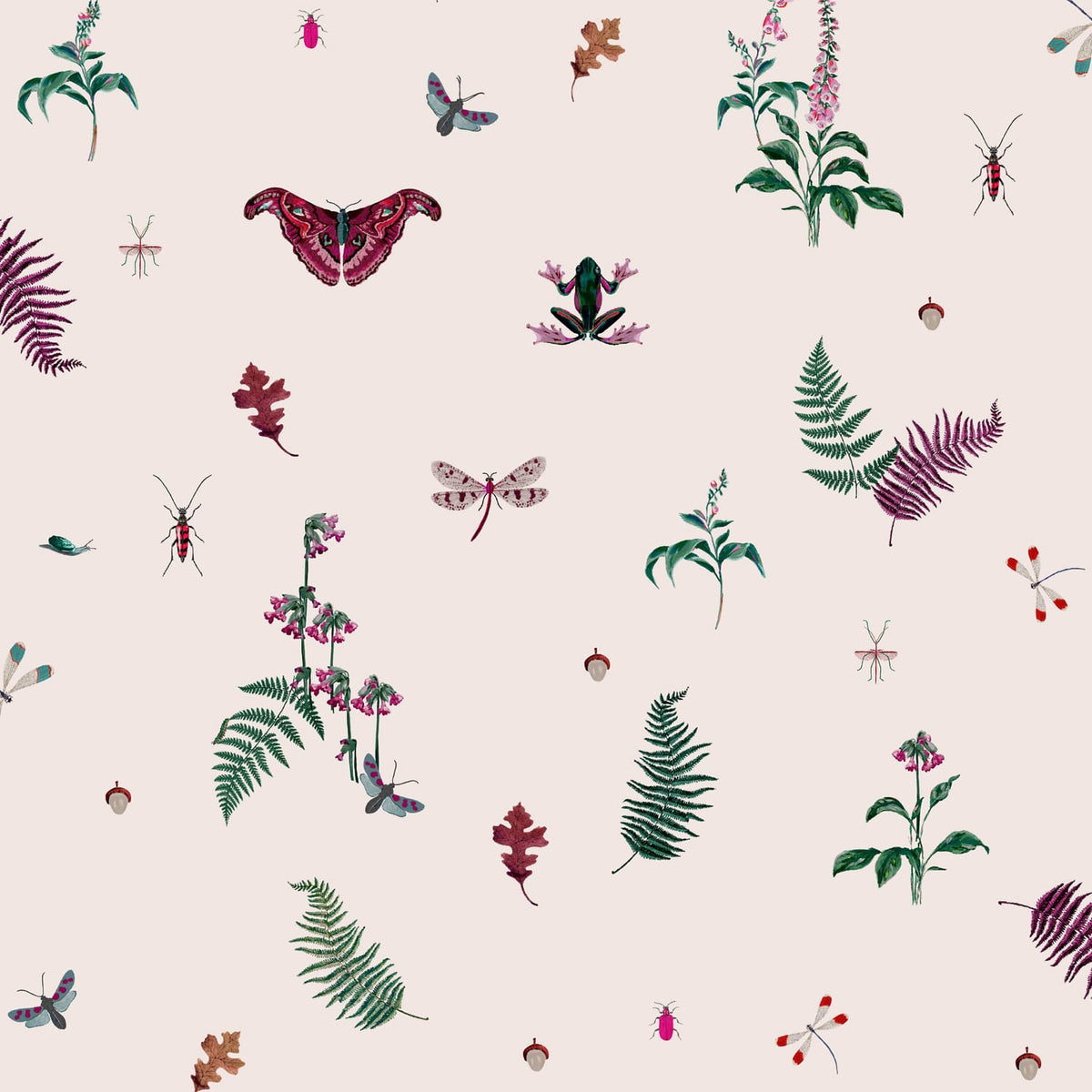 Joules Vliesbehang - Midnight Beasts Blush - 10mx52cm