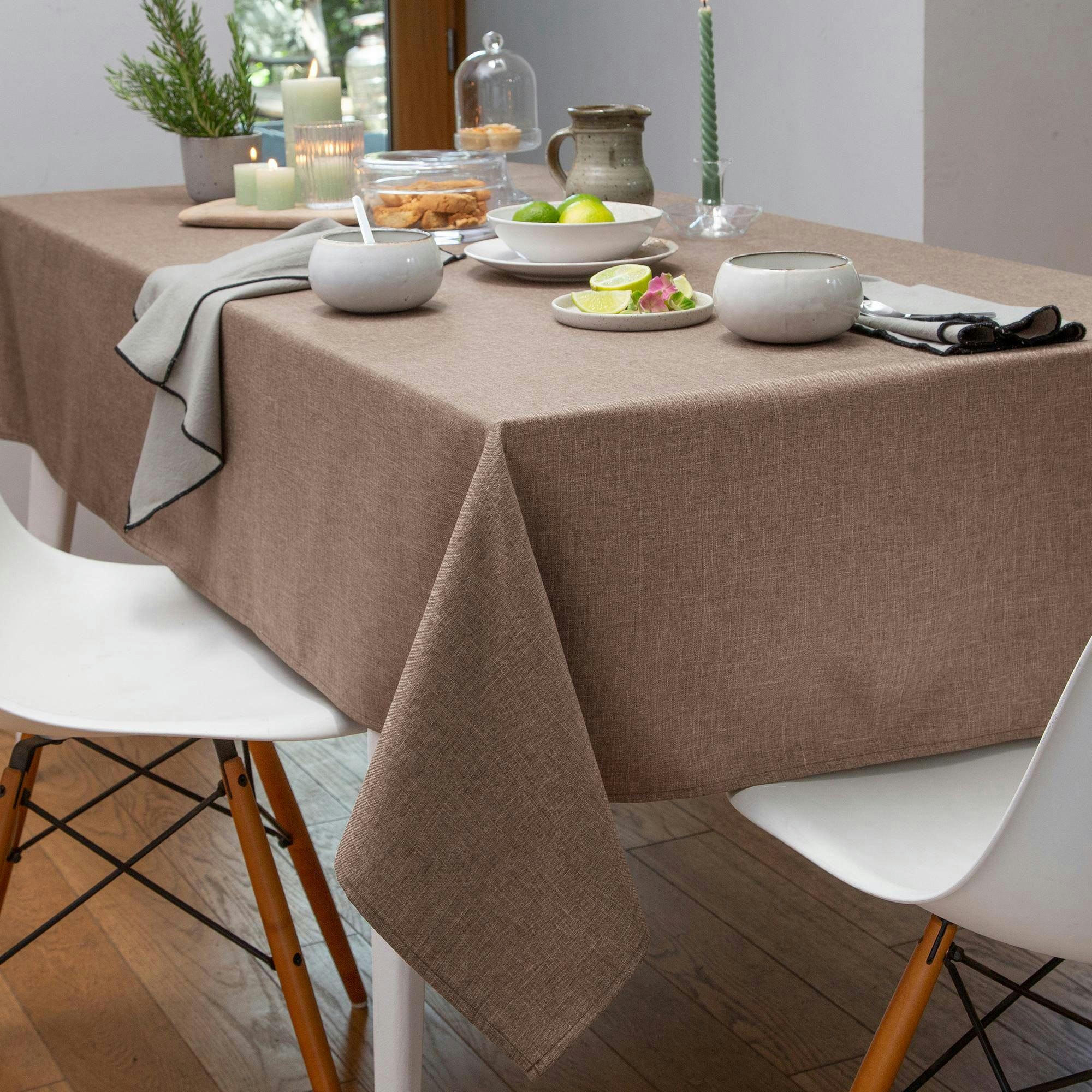 BROMENAP - Nappe 150x150 marron taupe en polyester