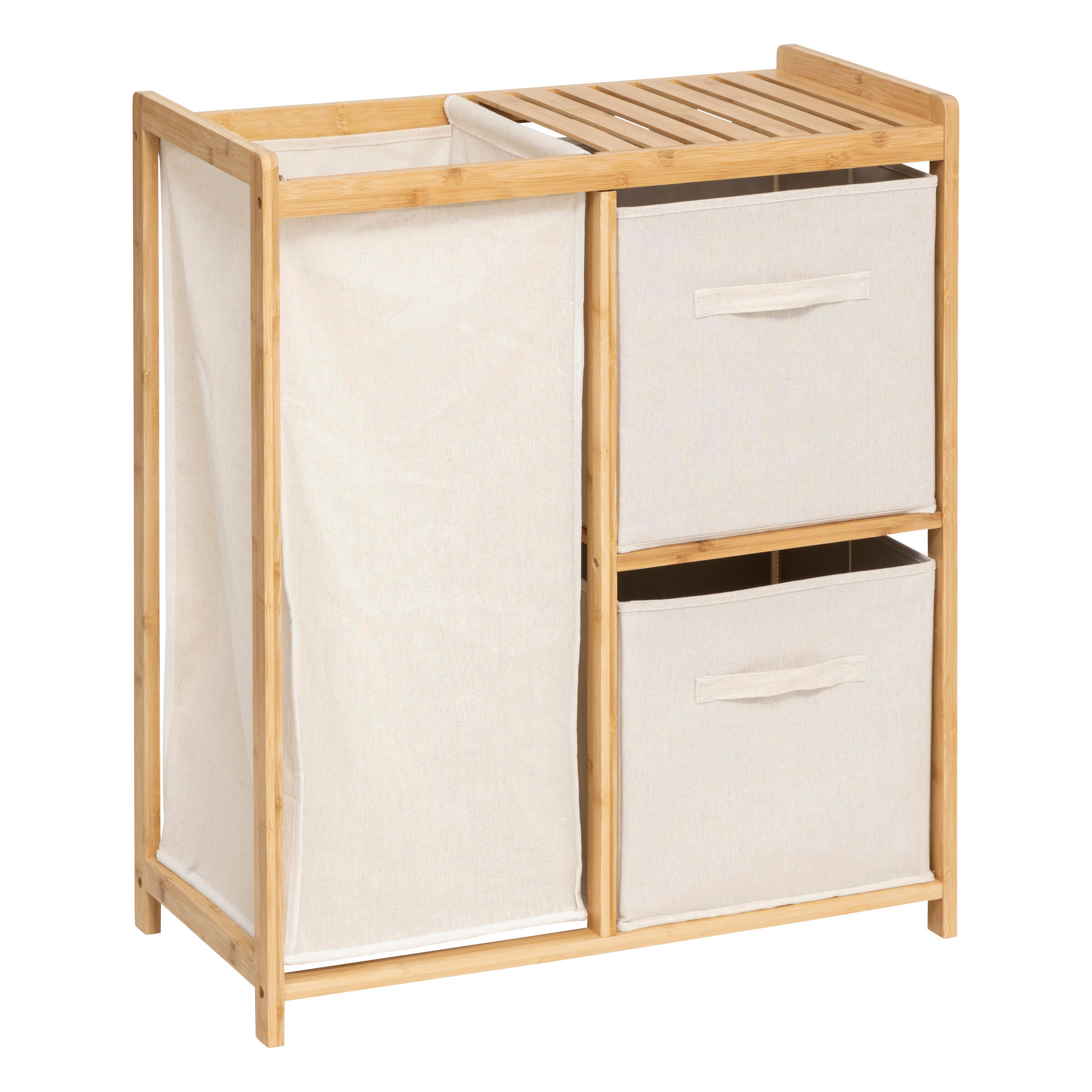 KOMODA ŁAZIENKOWA Tidy Box bambus kosz na pranie 2 szuflady