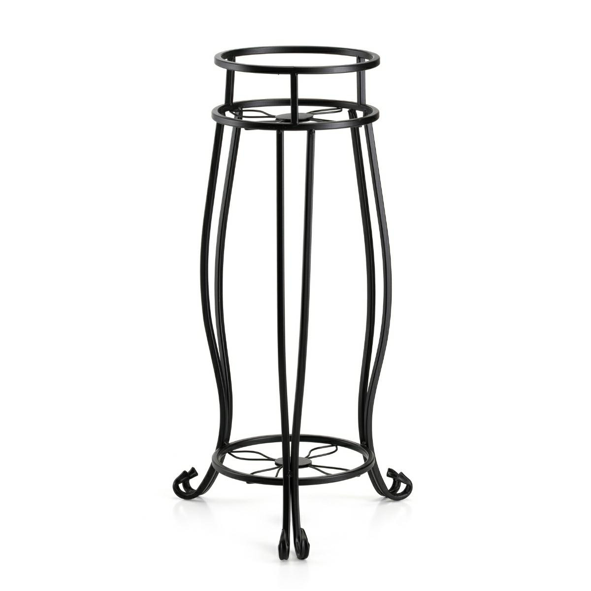 Kwietnik stojący czarny metalowy wysoki 63x31 cm