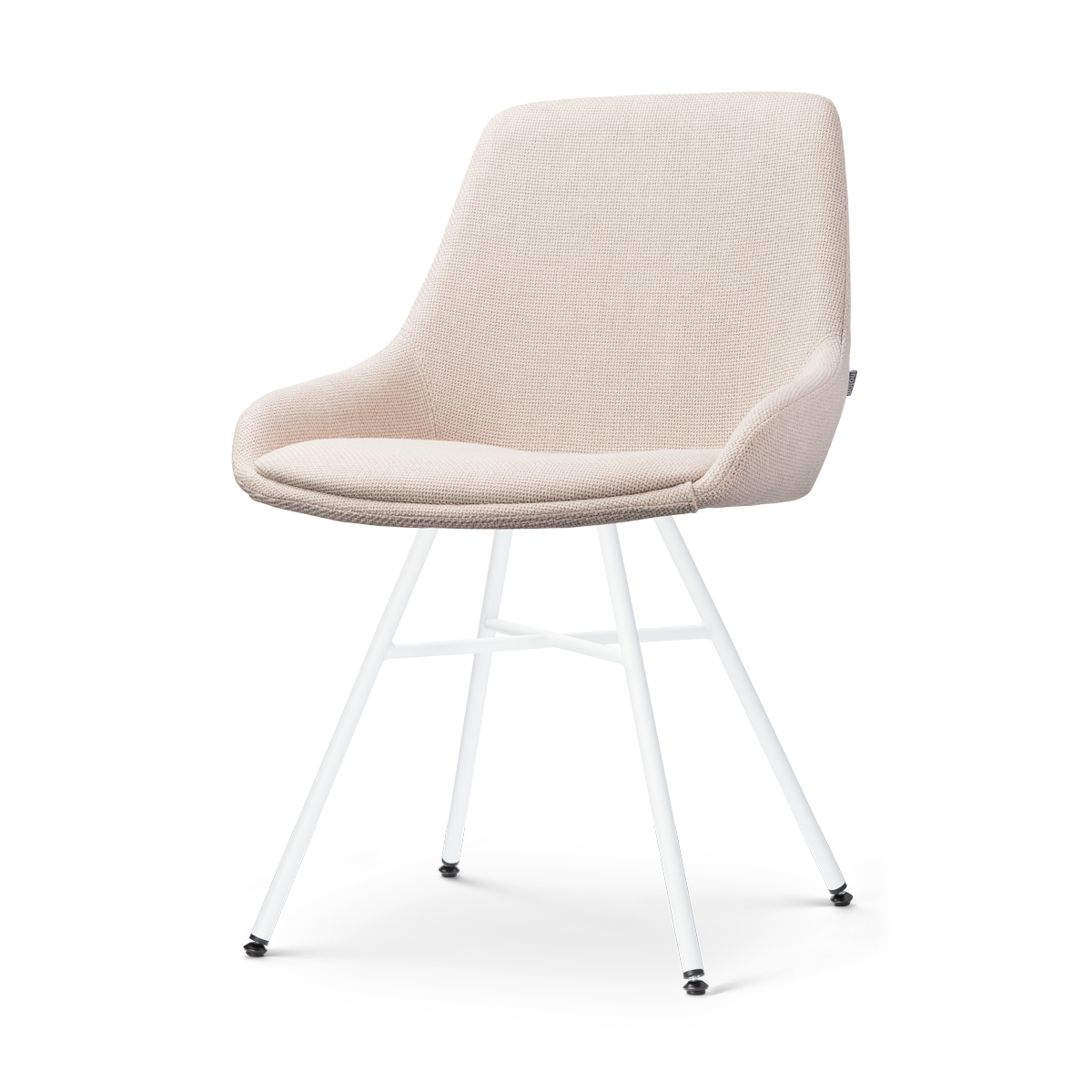 Nolon Noa-Isa Eetkamerstoel Beige - Stof - Wit Onderstel